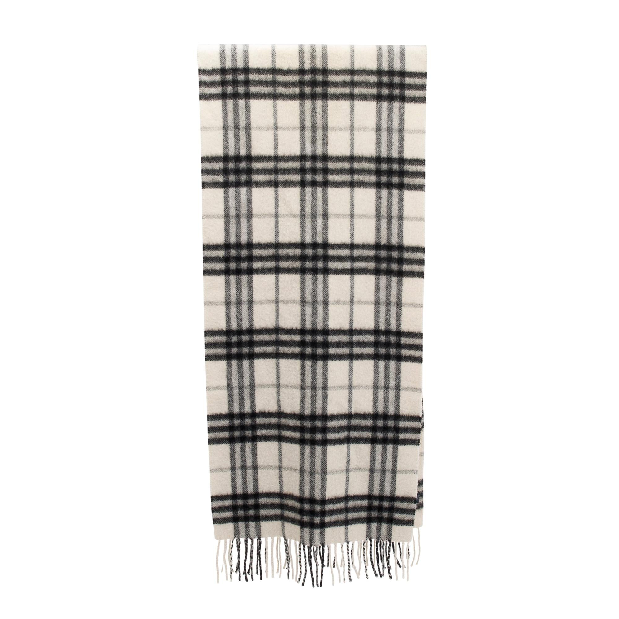 Burberry Black & White Cashmere Scarf