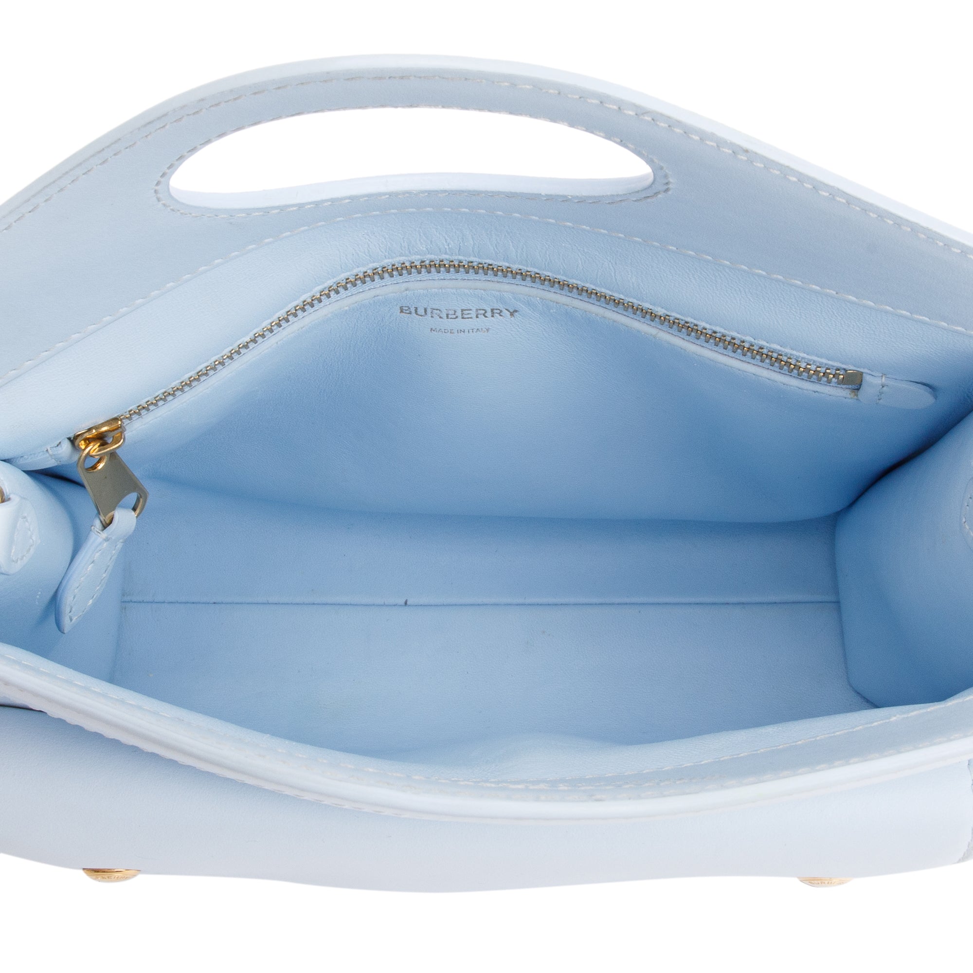 Burberry Blue Calfskin Leather Mini Pocket Bag w/ Strap & Box