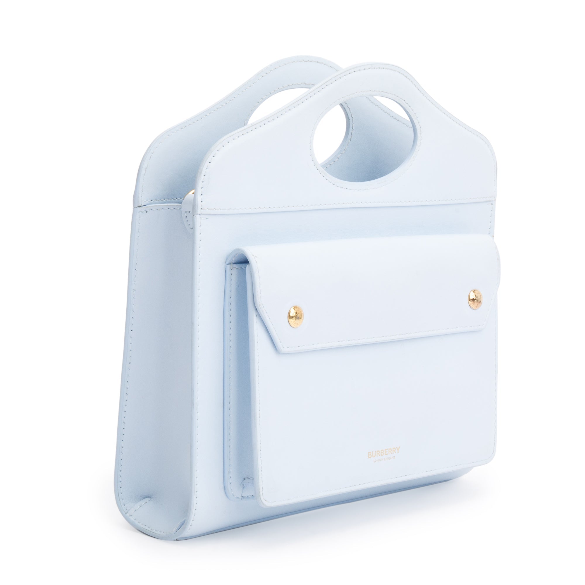 Burberry Blue Calfskin Leather Mini Pocket Bag w/ Strap & Box