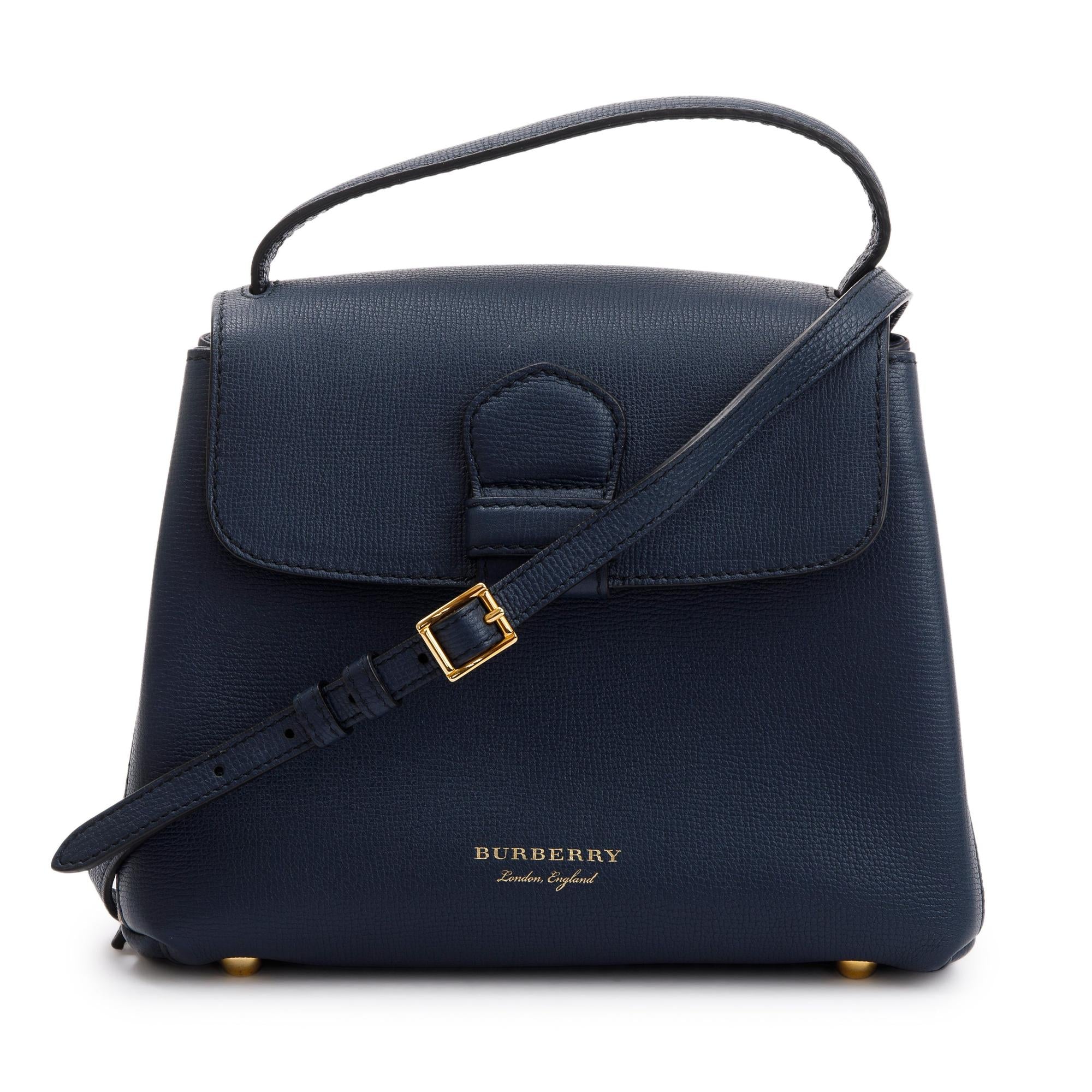 Burberry Blue Calfskin Small Camberley Bag w/ Strap