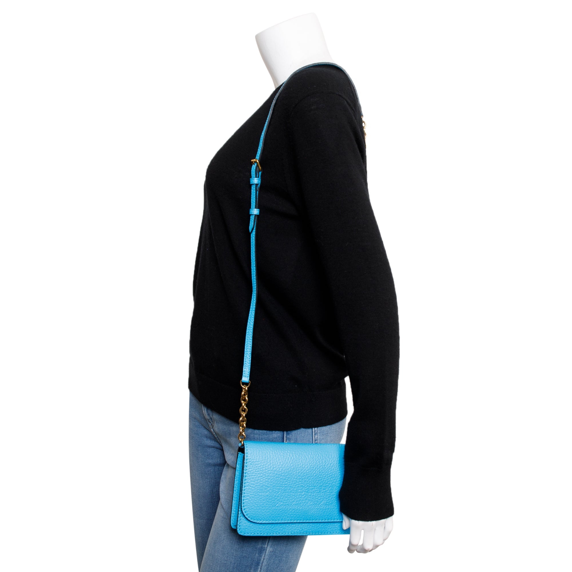 Burberry Blue Leather Hampshire Crossbody Bag