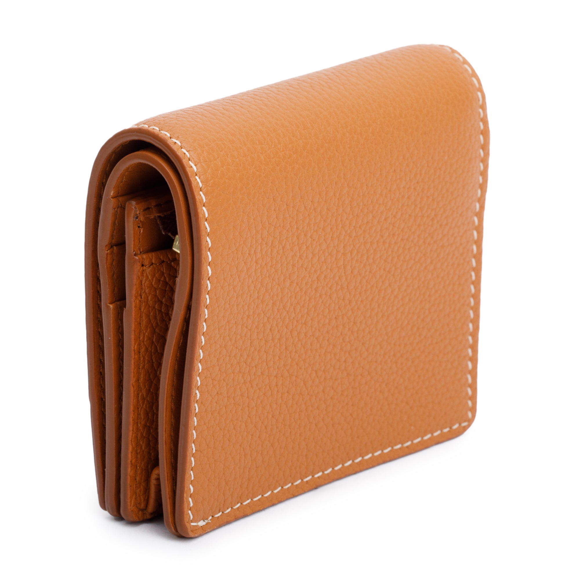 Burberry Brown Leather TB Compact Wallet w/ Box