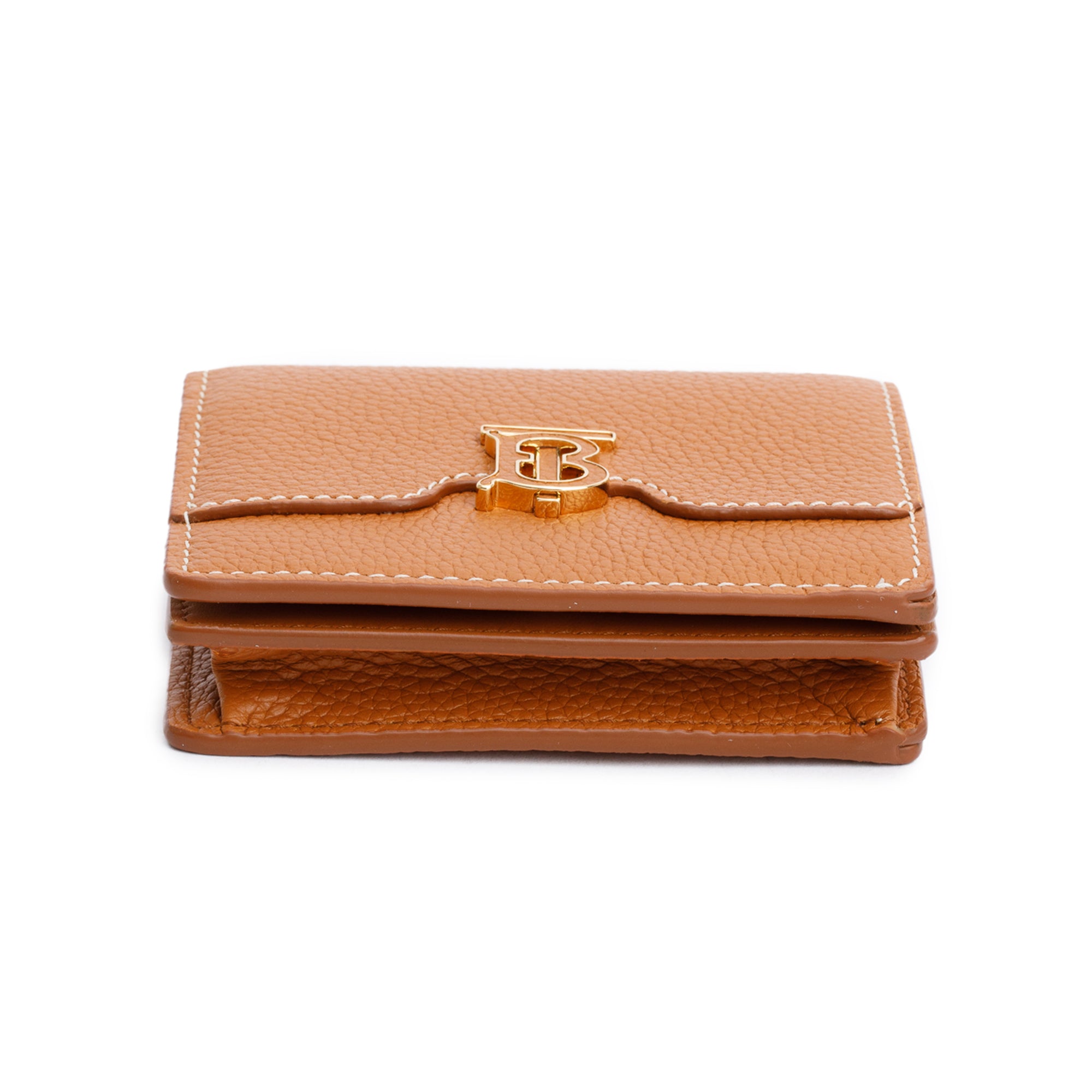 Burberry Brown Leather TB Compact Wallet w/ Box