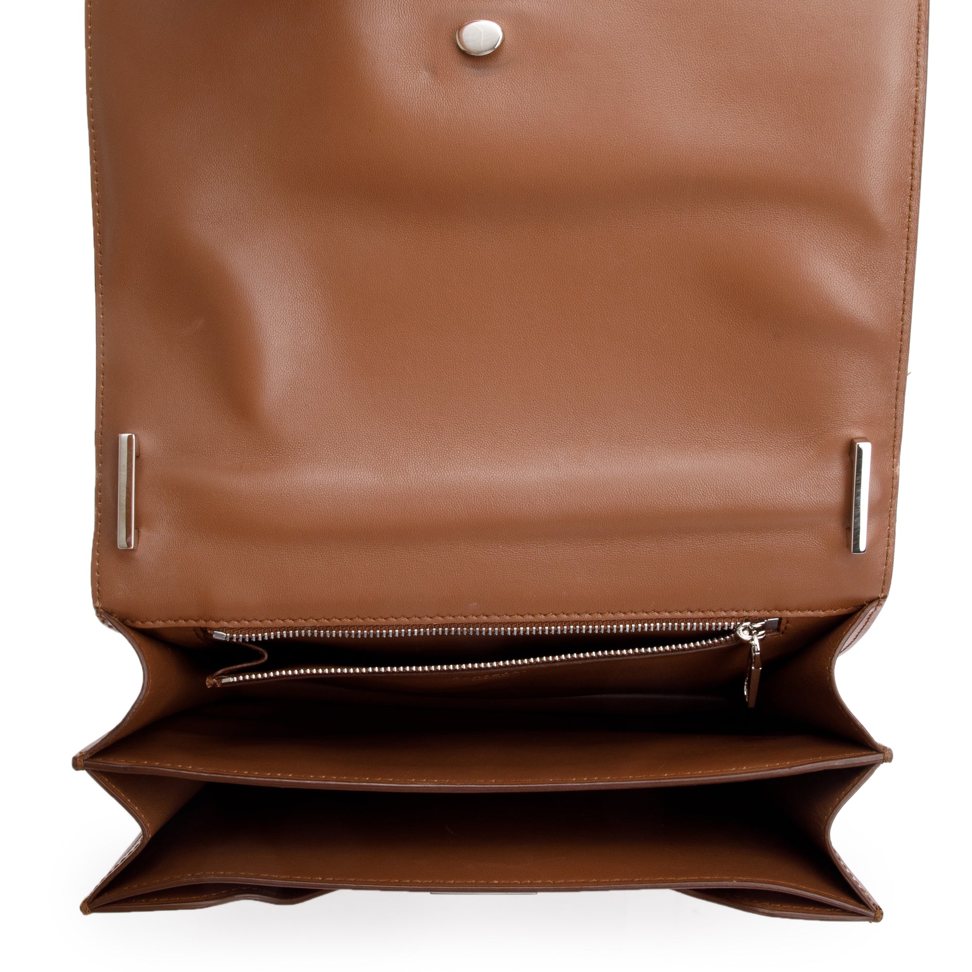 Burberry Brown Smooth Calfskin Leather Medium TB Shoulder Bag