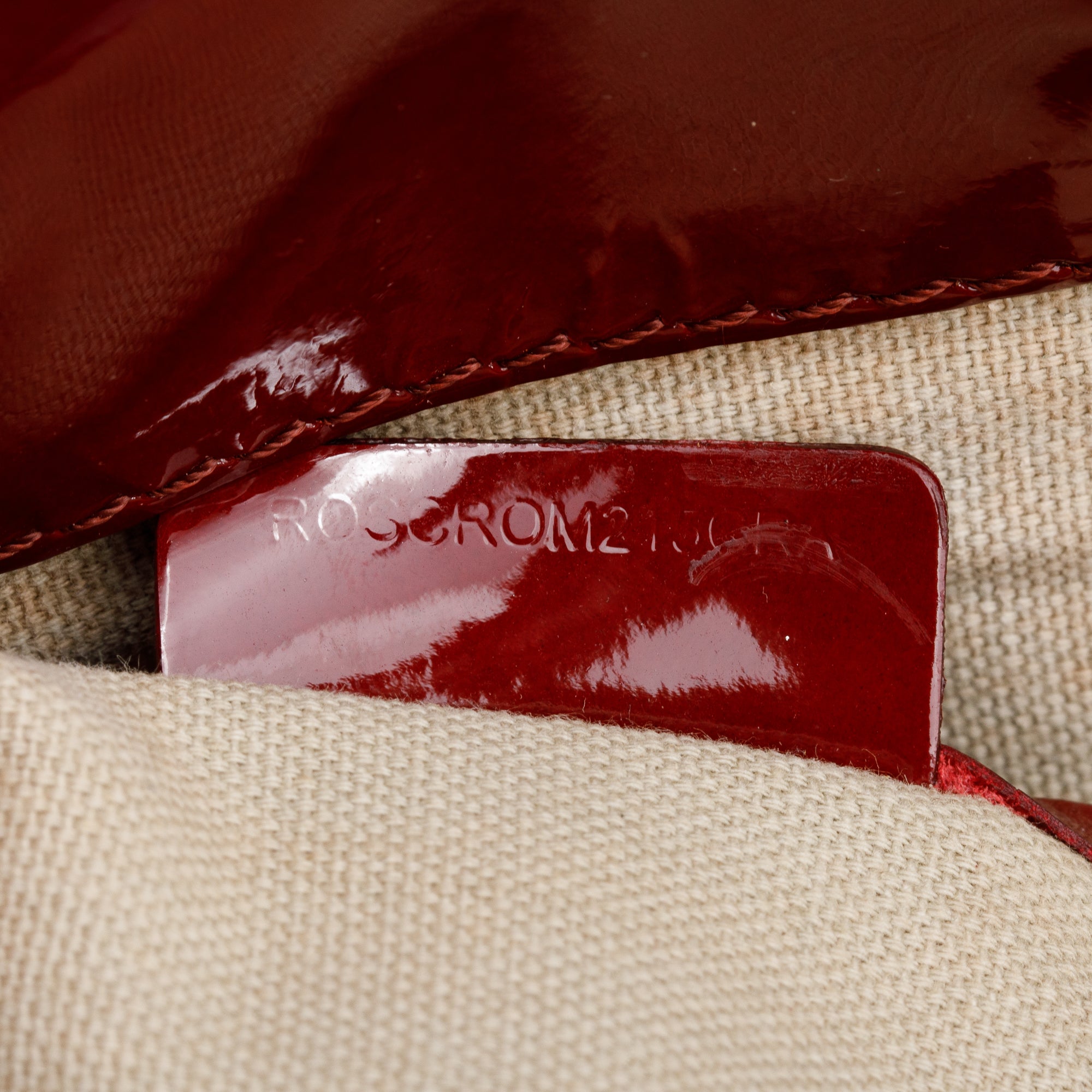 Burberry Burgundy Patent Heart Print Supernova Coated Canvas Nickie Tote Bag