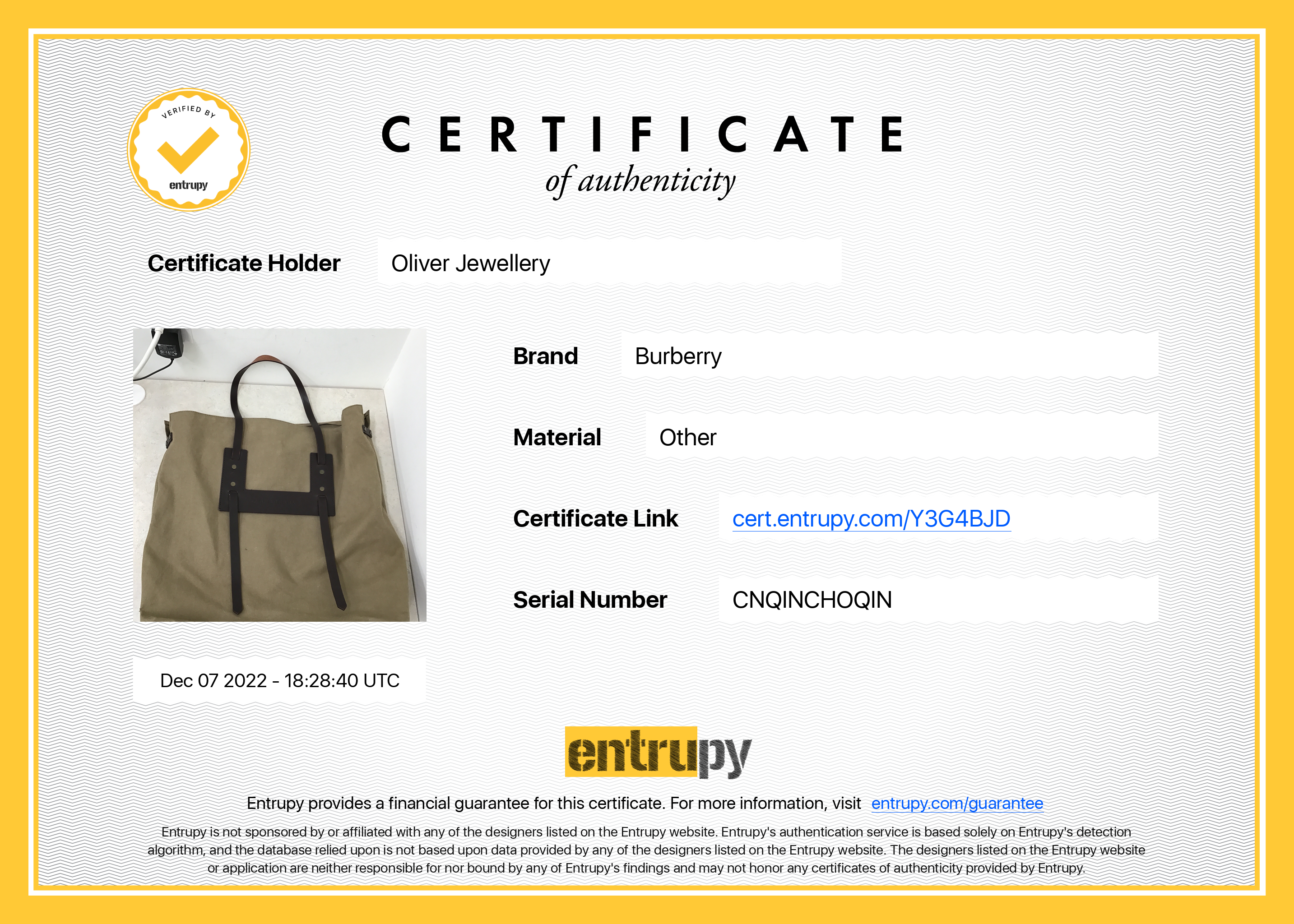 Burberry Canvas Tote