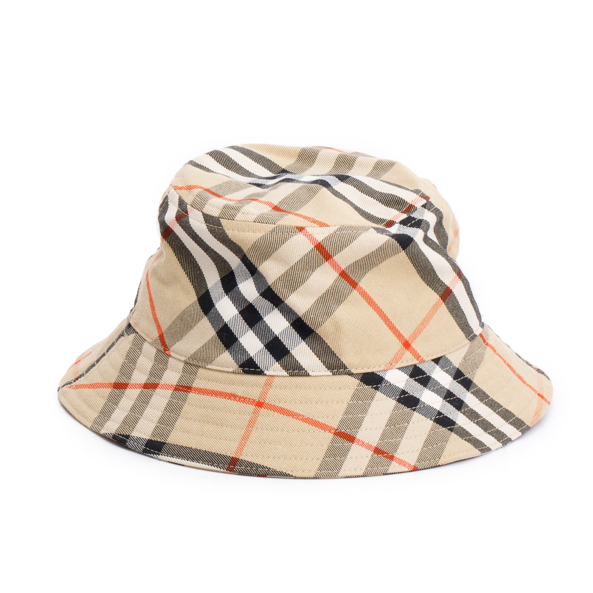 Burberry Check EKD Cotton Blend Bucket Hat, Size S