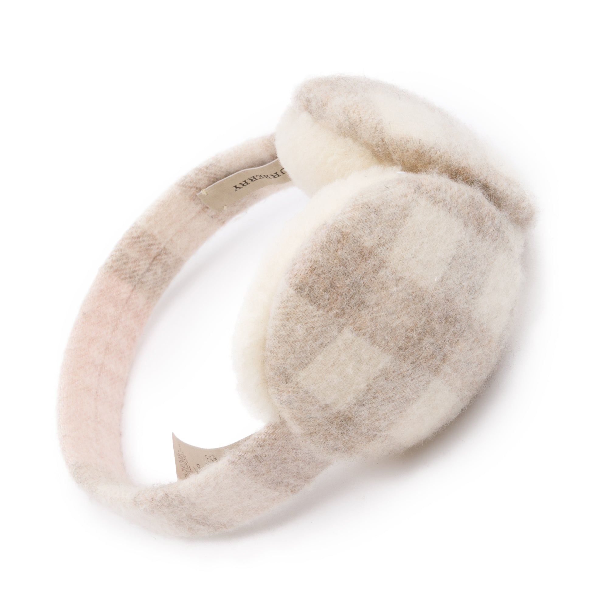 Burberry Creme/Pink Cashmere Nova Check Earmuffs