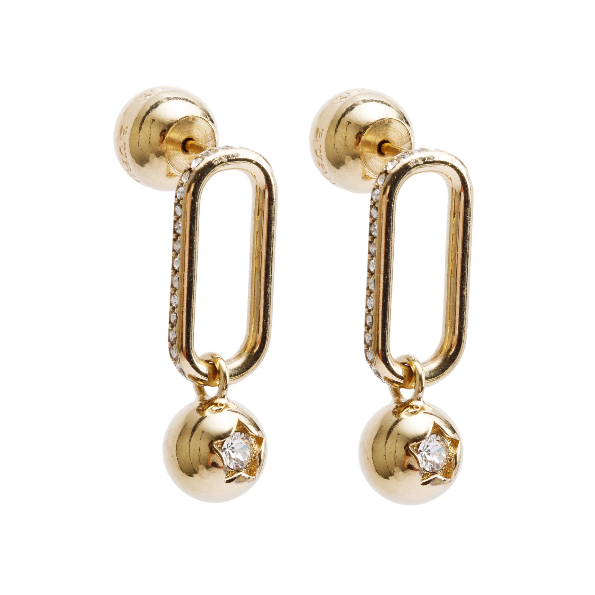 Burberry Gold-Plated Crystal Charm Drop Earrings