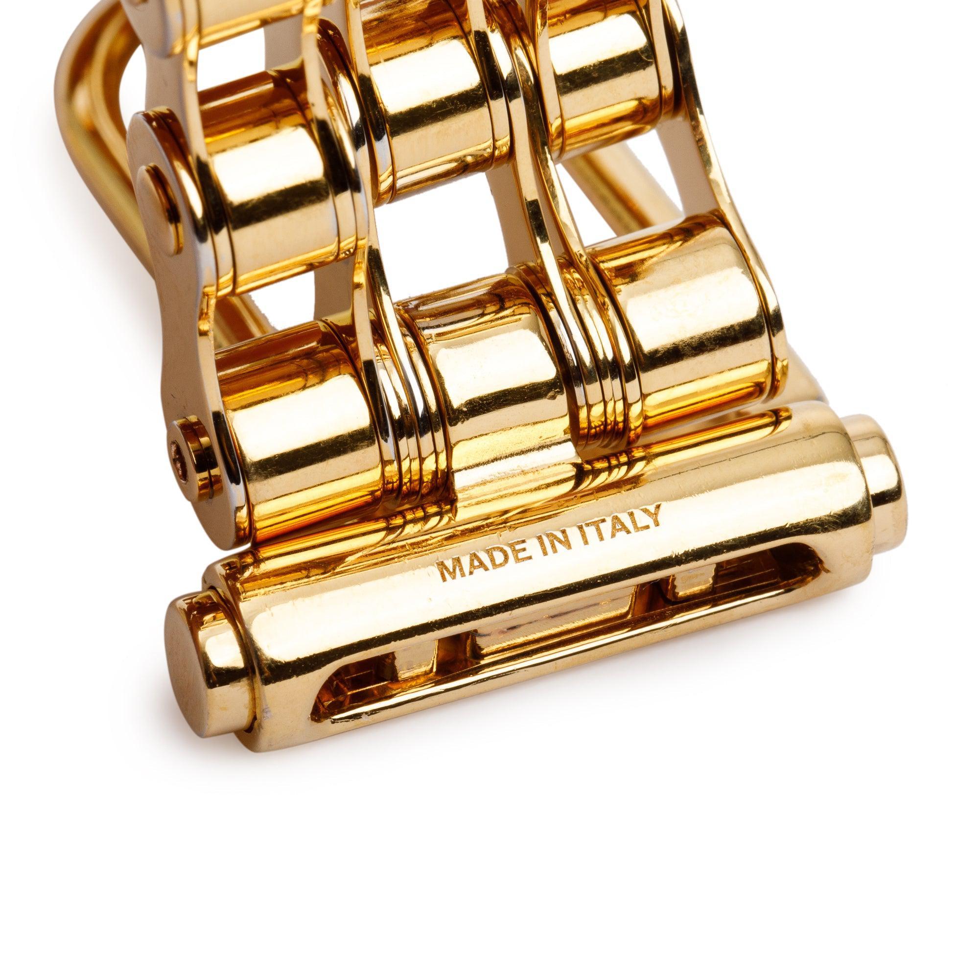 Burberry Gold-Plated Metal Triple Bicycle Chain Bracelet w/ Box