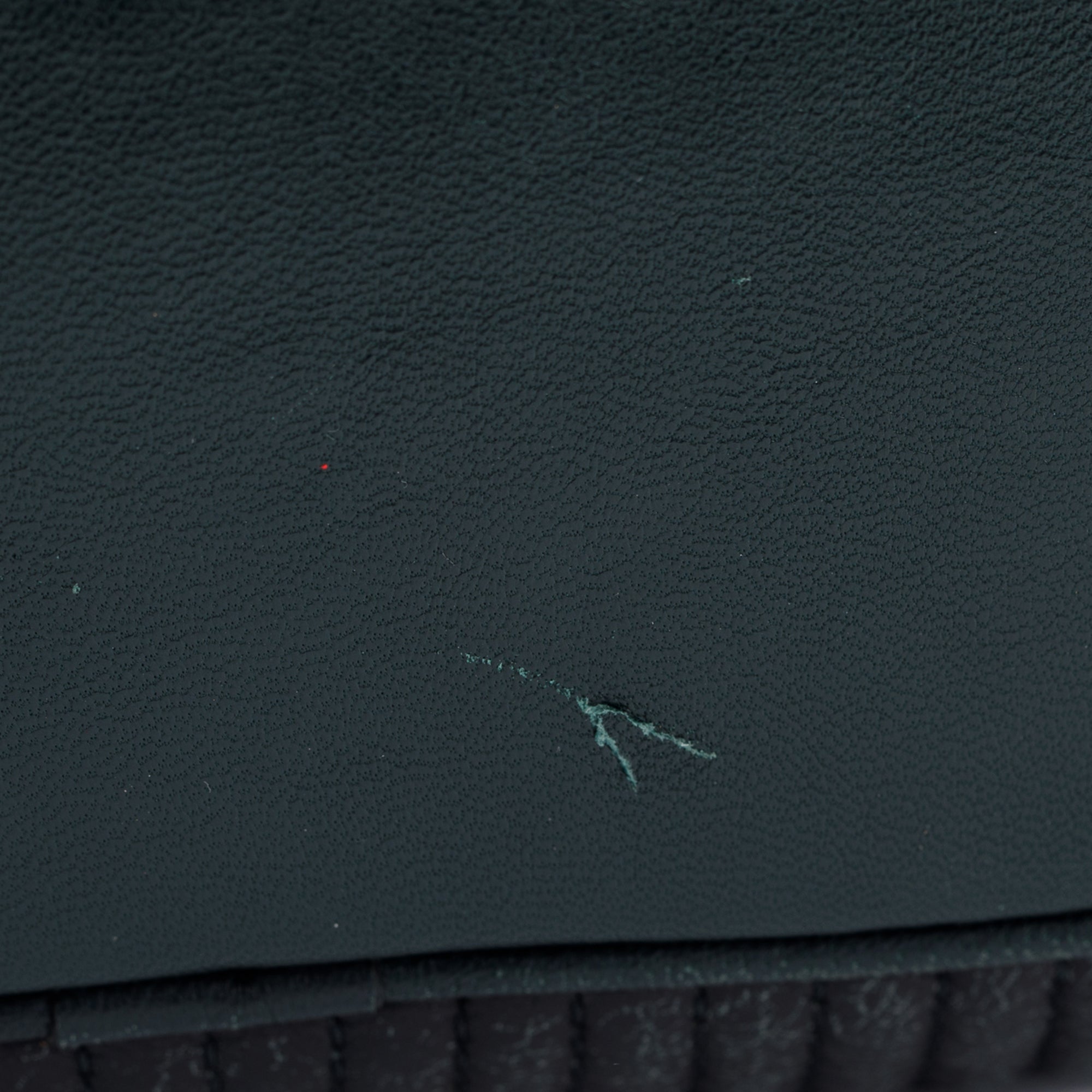 Burberry Green Pleated Stitched Leather Rosaville Bowling Bag