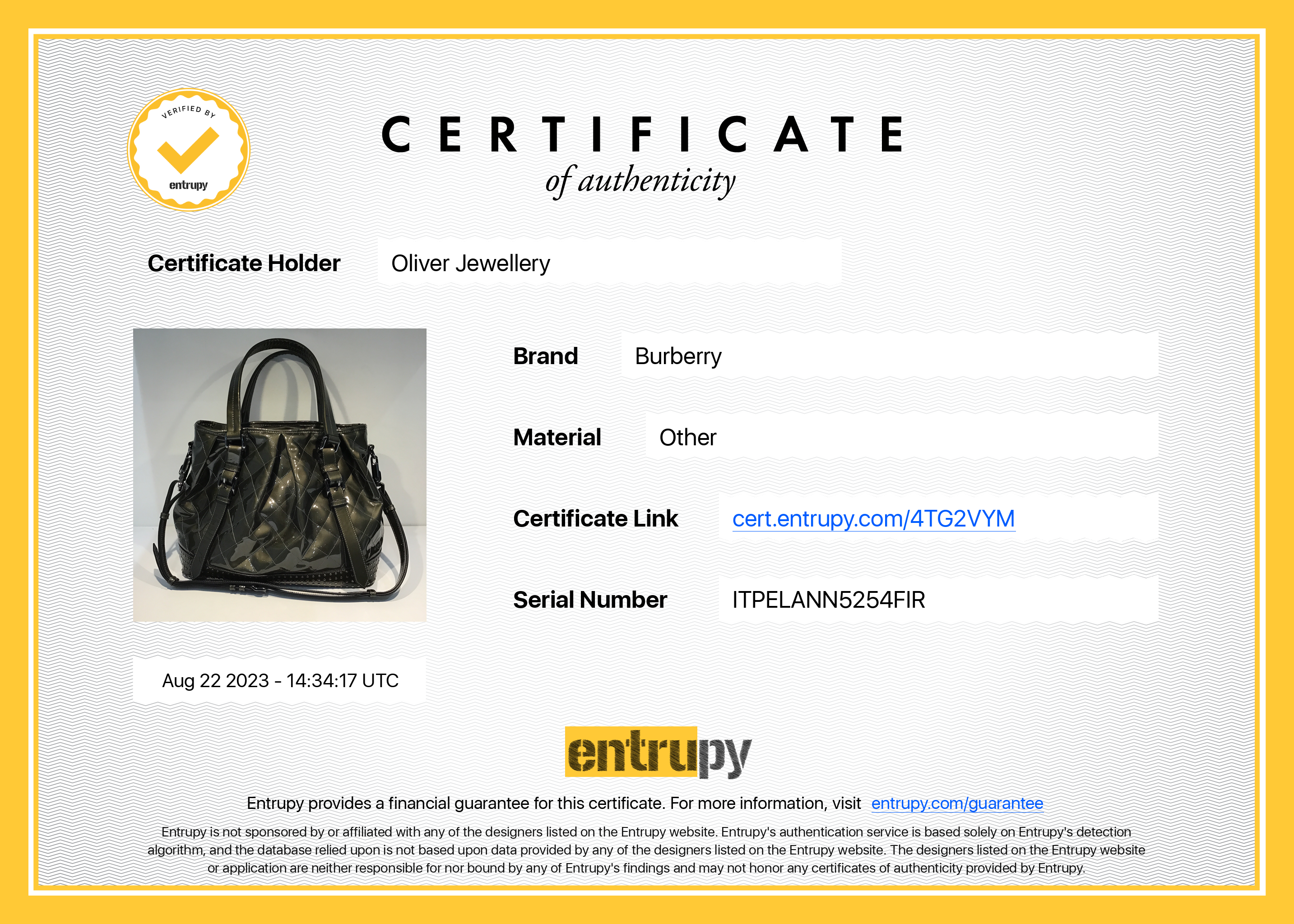 Burberry Green Quilted Patent Leather Studded Lowry Bag w/ Strap