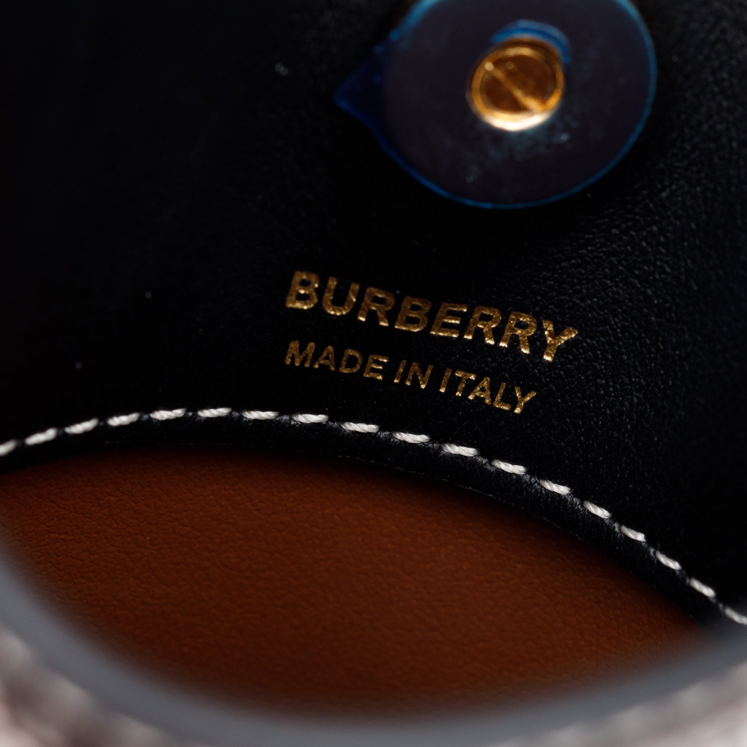 Burberry Grey Canvas Black Leather Mini Society Phone Holder Crossbody