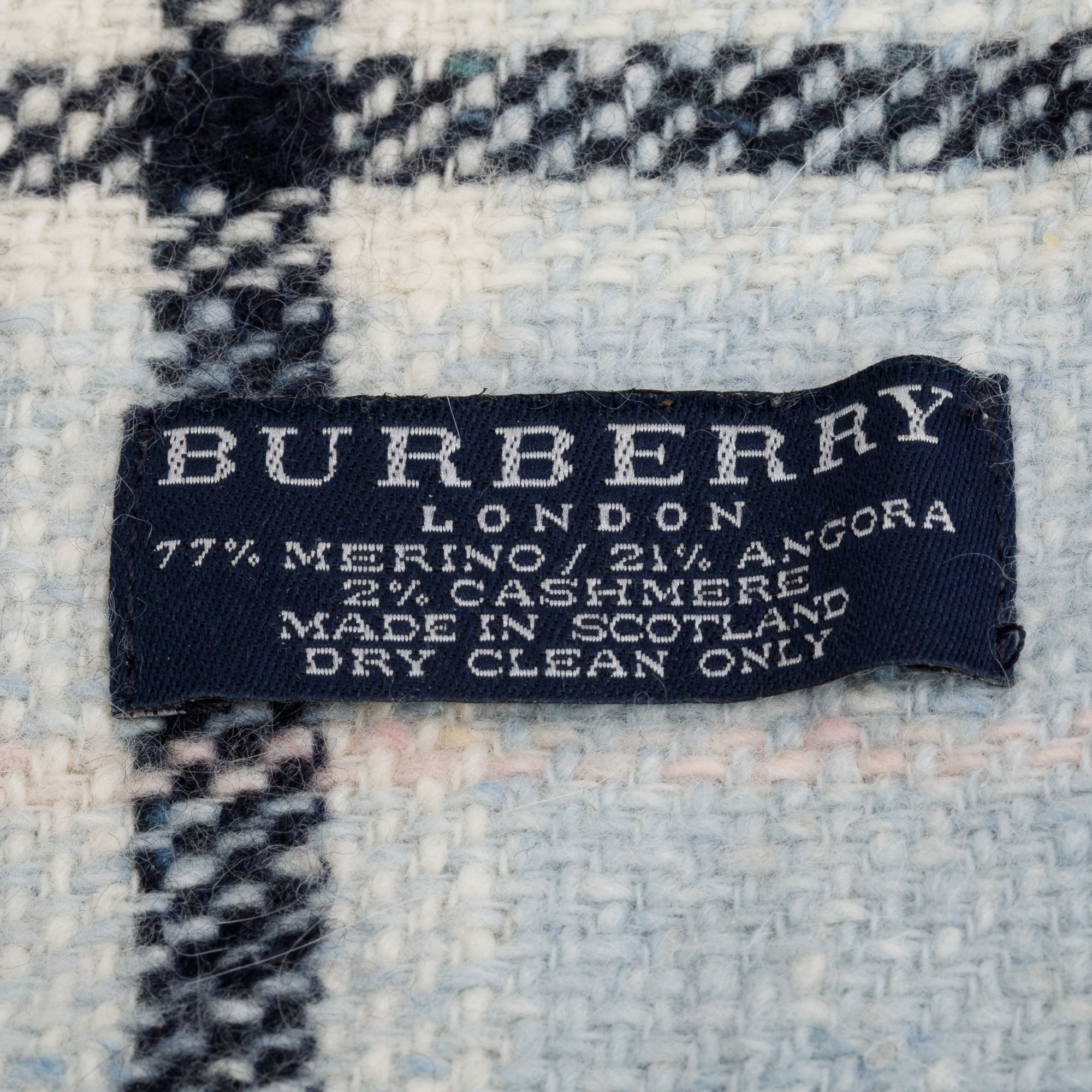 Burberry Grey Multicolor House Check Cashmere Happy Scarf