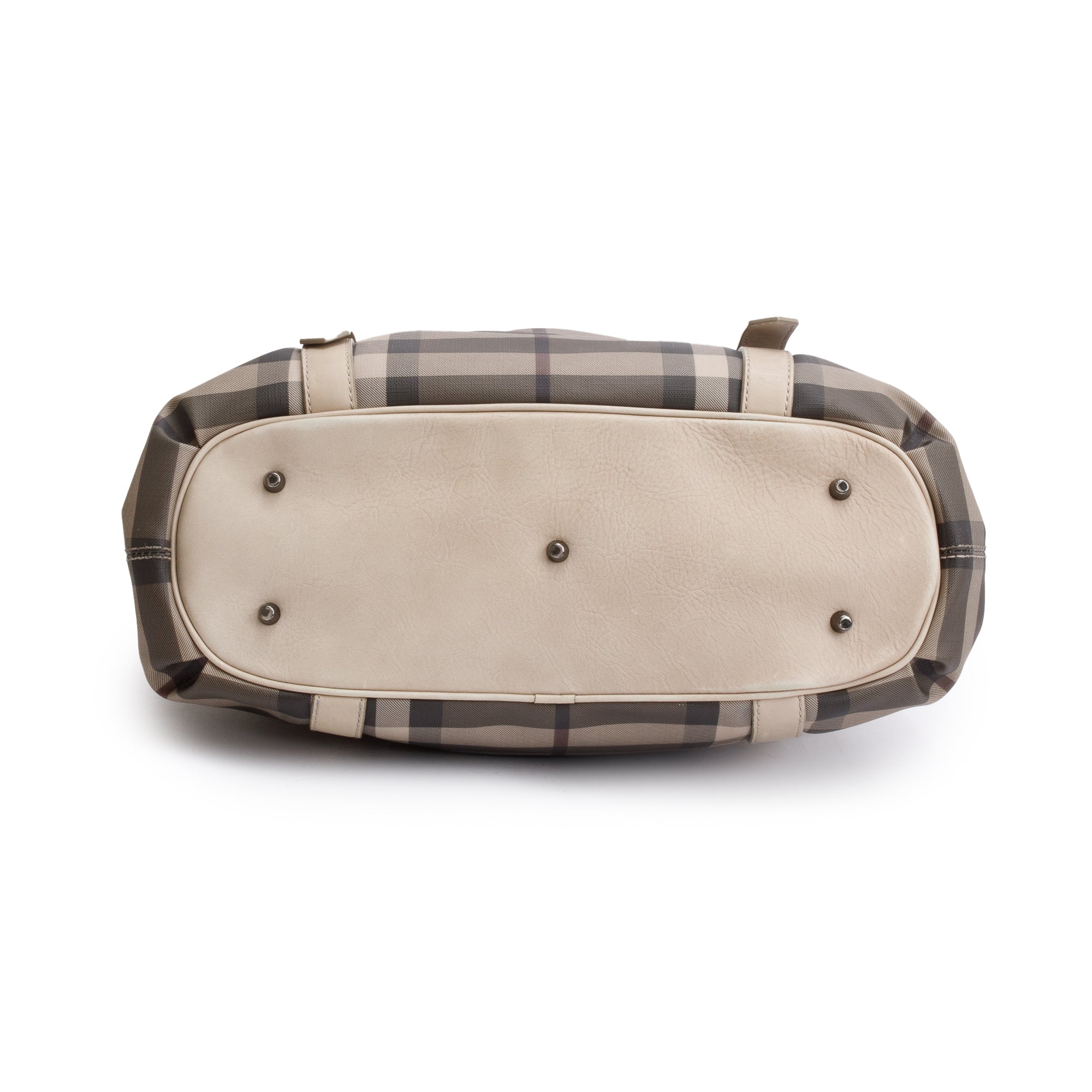 Burberry Grey Smoke Checked Medium Northfield Tote w/ Strap