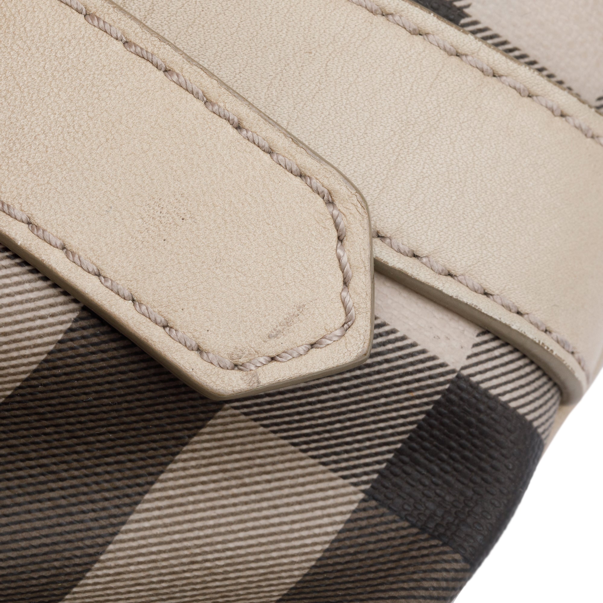 Burberry Grey Smoke Checked Medium Northfield Tote w/ Strap