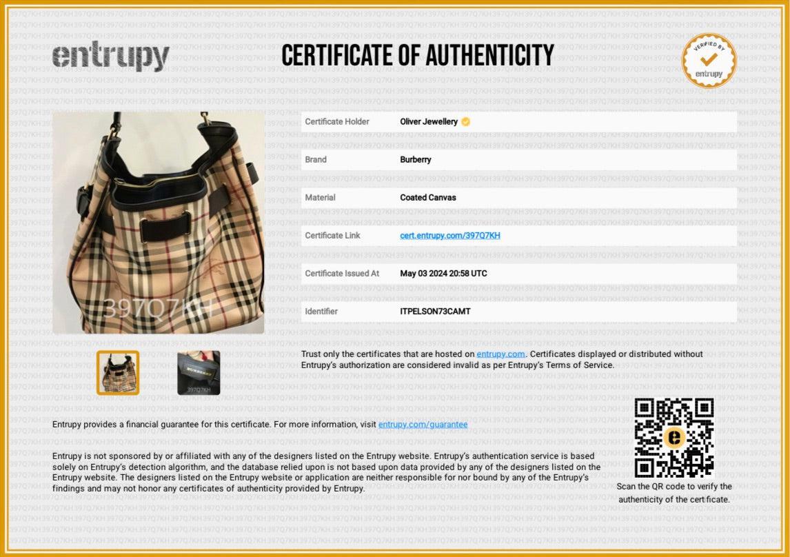 Burberry Haymarket Check Canvas Medium Walden Belted Hobo Bag