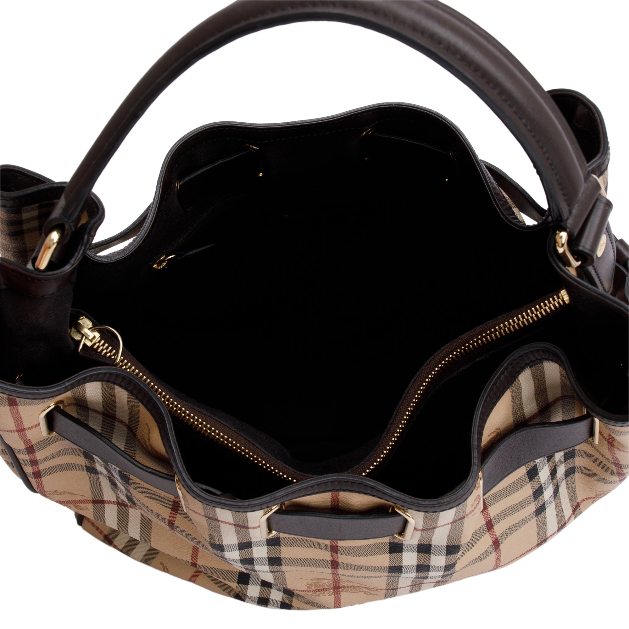 Burberry Haymarket Check Canvas Medium Walden Belted Hobo Bag