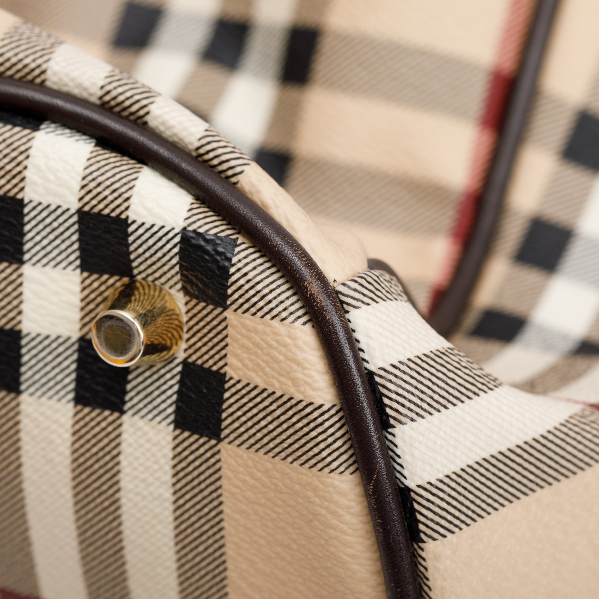 Burberry Haymarket Check Canvas Medium Walden Belted Hobo Bag