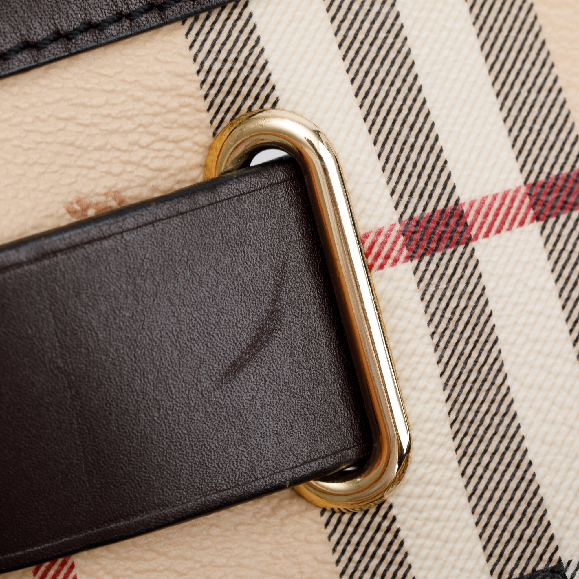 Burberry Haymarket Check Canvas Medium Walden Belted Hobo Bag