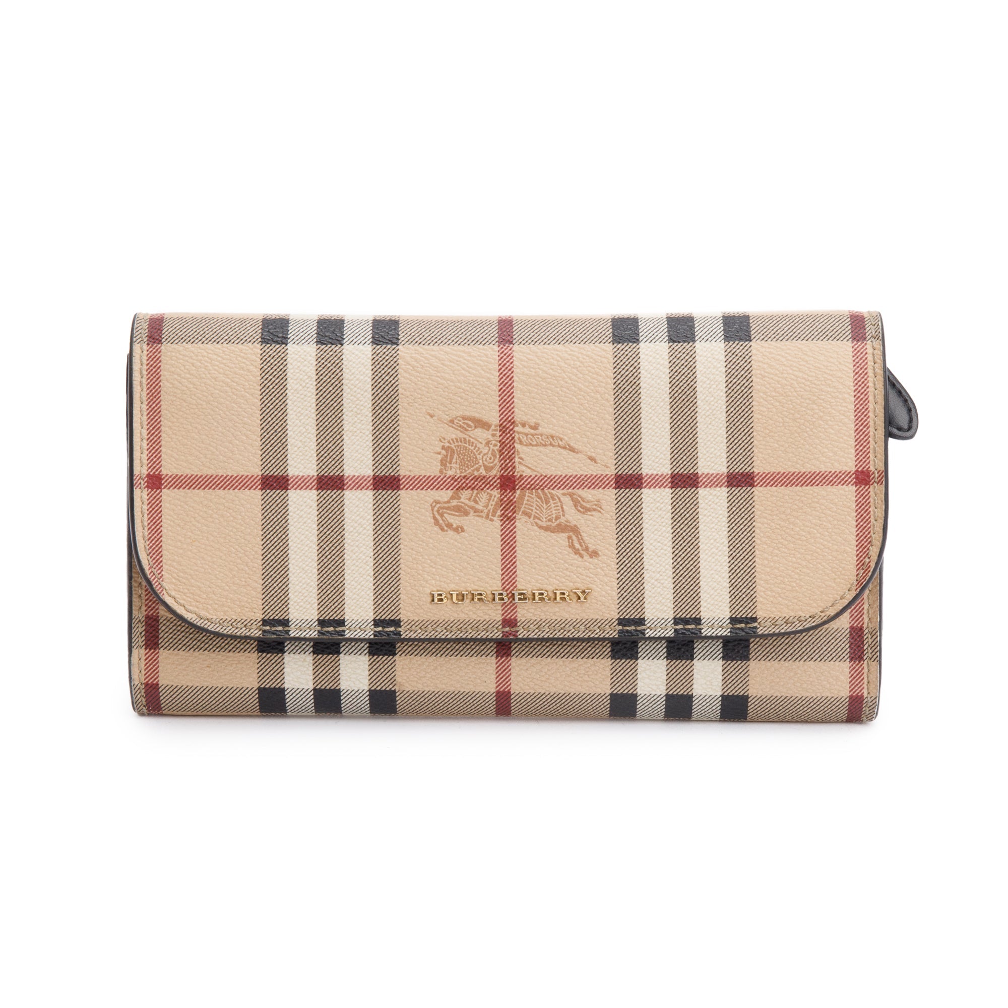 Burberry Haymarket Check Coated Canvas Harris Long Wallet w/ Box