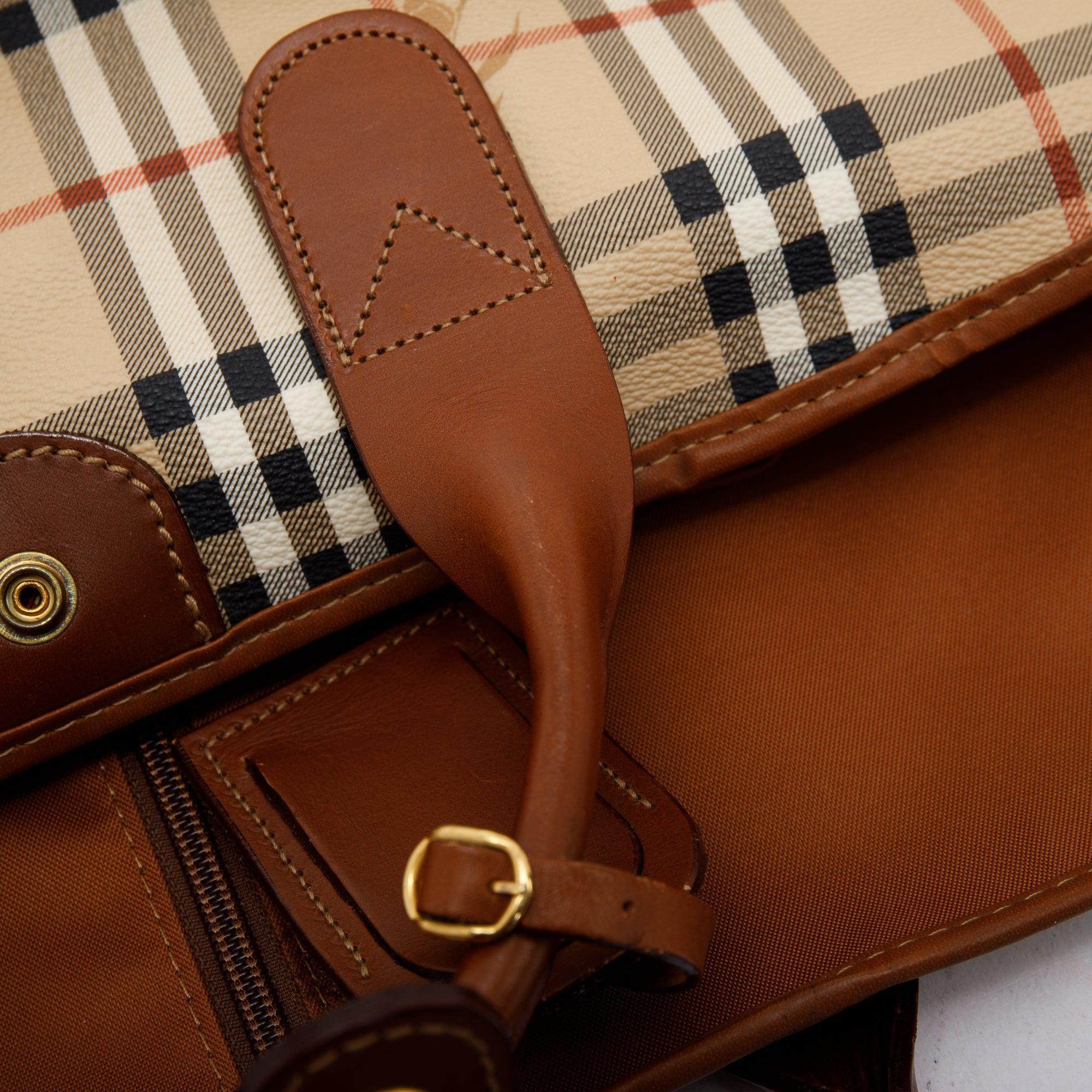 Burberry Haymarket Check Garment Bag w/ 2 Hangers