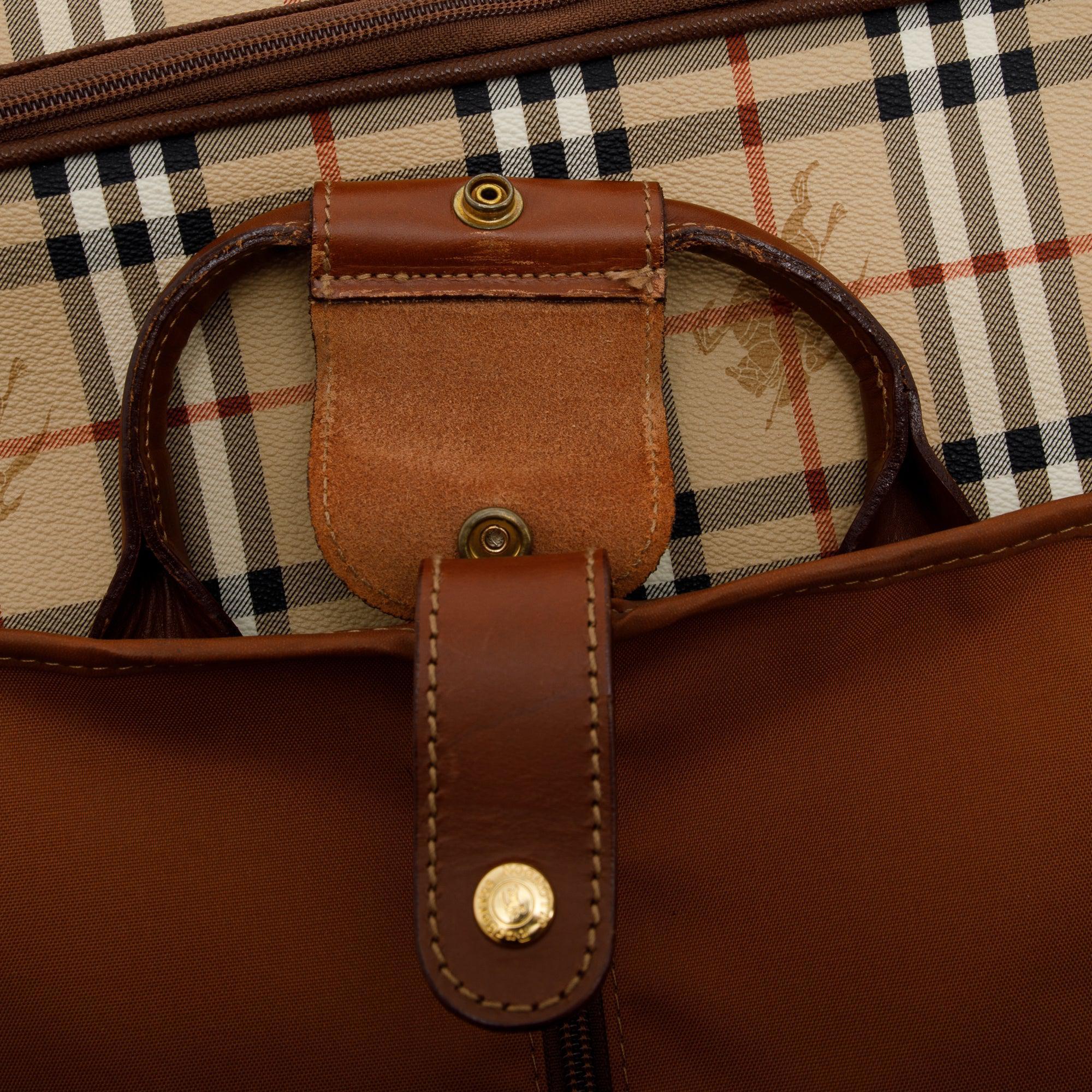 Burberry Haymarket Check Garment Bag w/ 2 Hangers