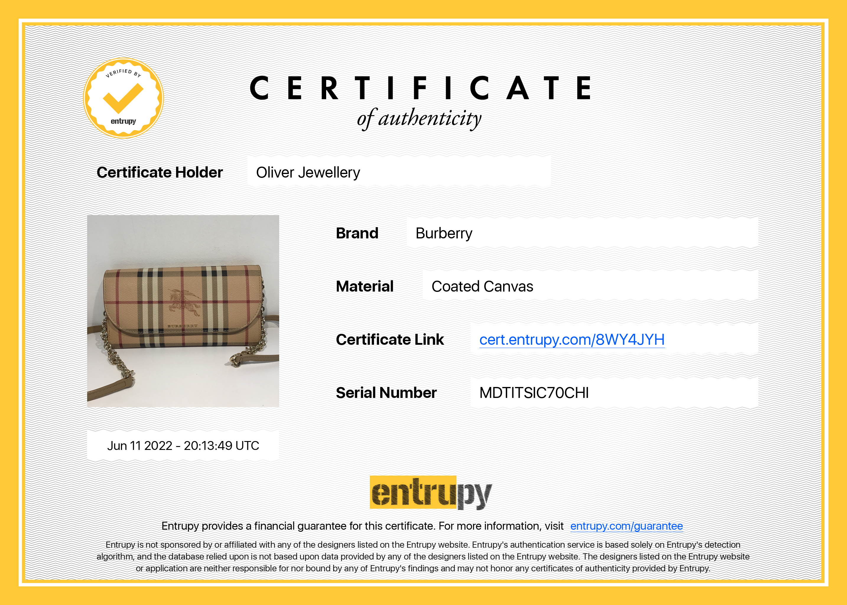 Burberry Haymarket Henley Wallet on Chain