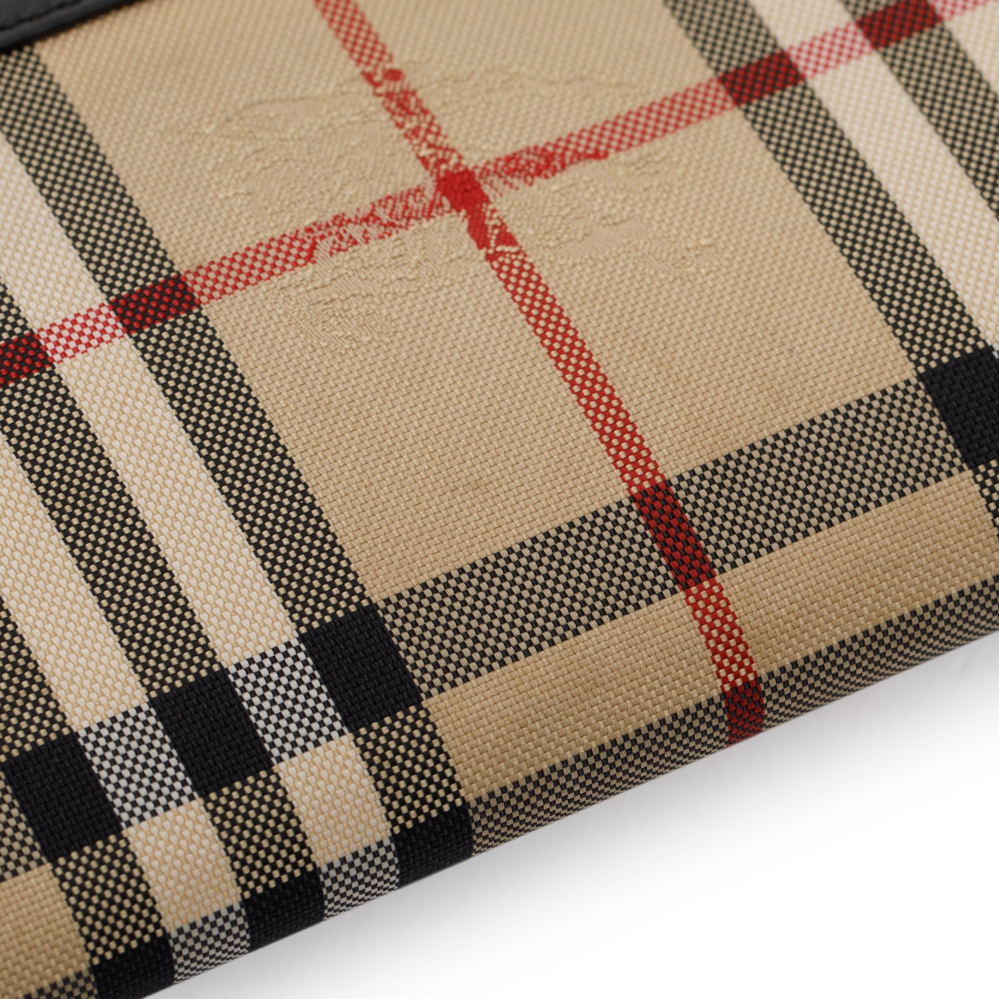 Burberry House Check Black Calfskin Leather Henley Wallet on Chain