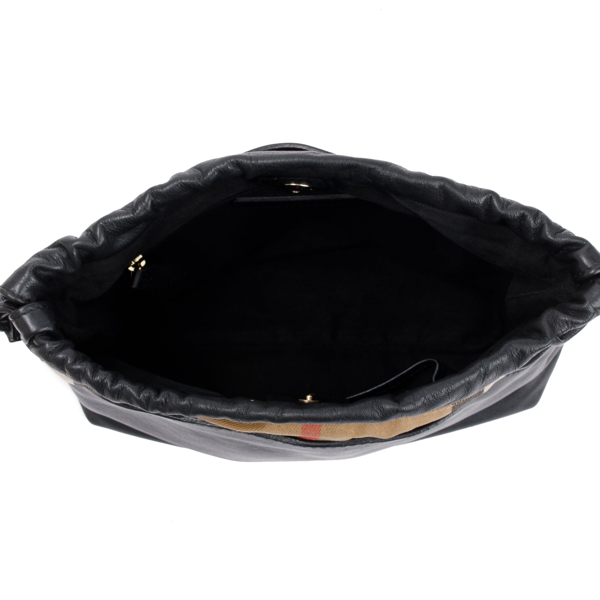 Burberry House Check Black Calfskin Leather Little Crush Crossbody