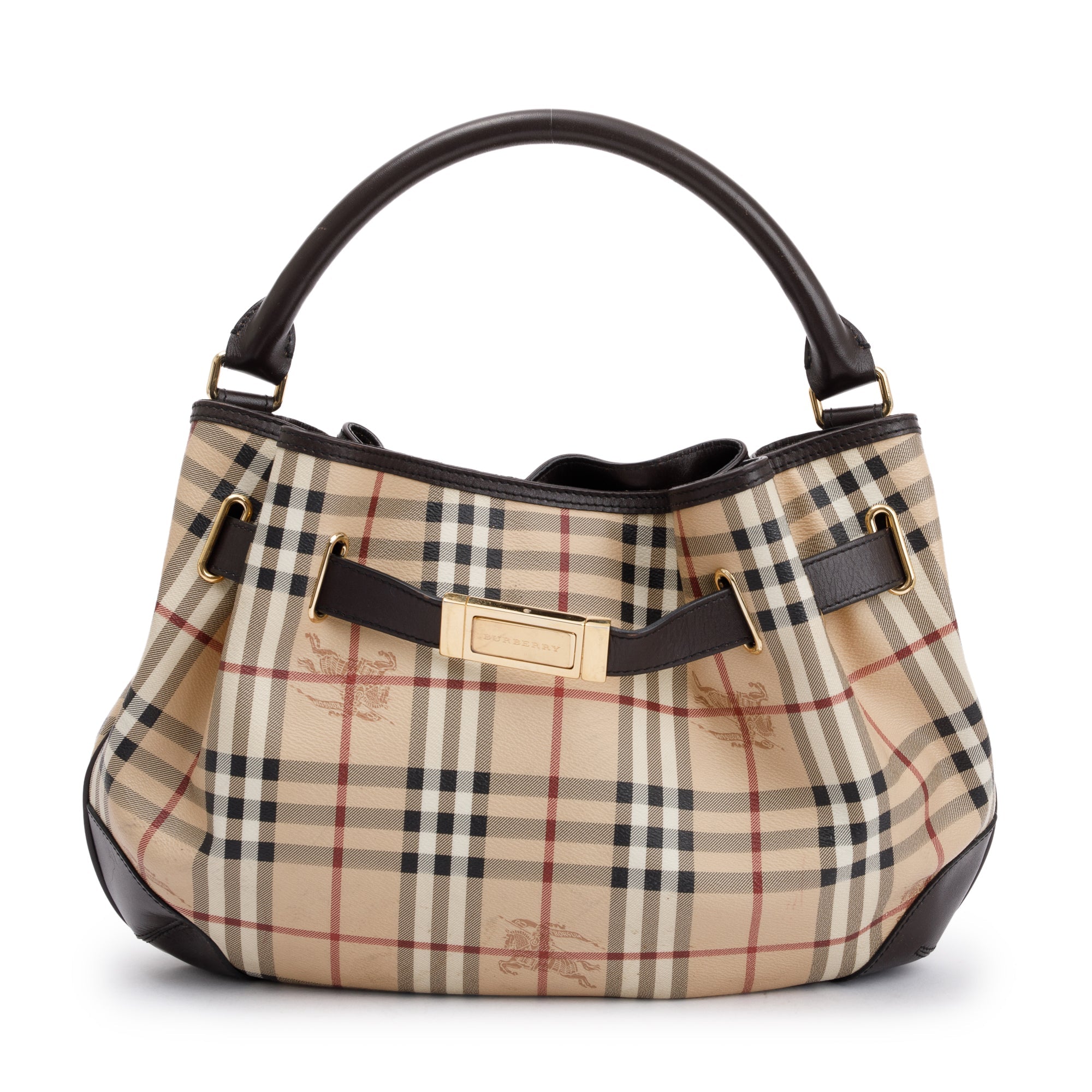 Burberry House Check Canvas Medium Willenmore Hobo Bag w/ Strap