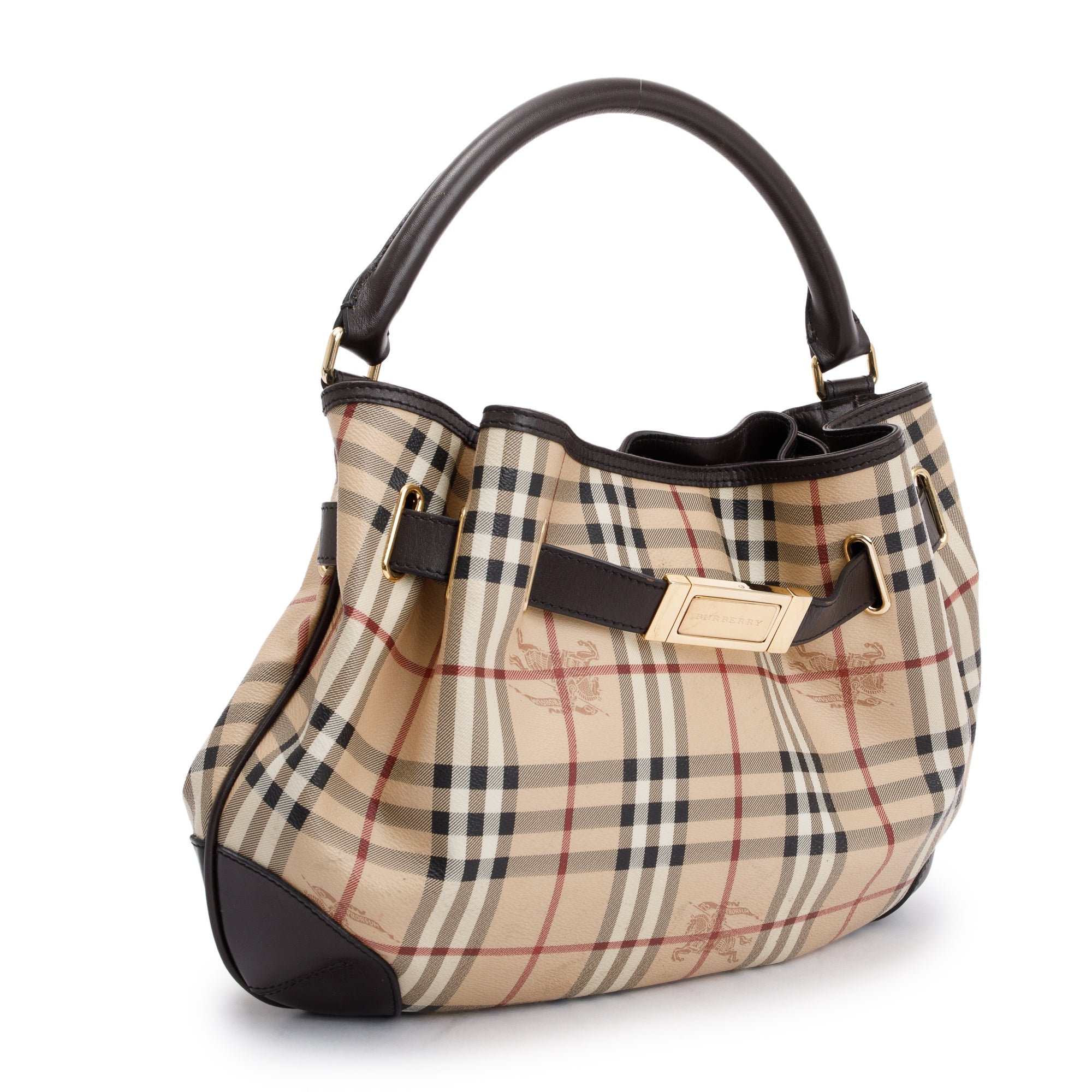 Burberry House Check Canvas Medium Willenmore Hobo Bag w/ Strap