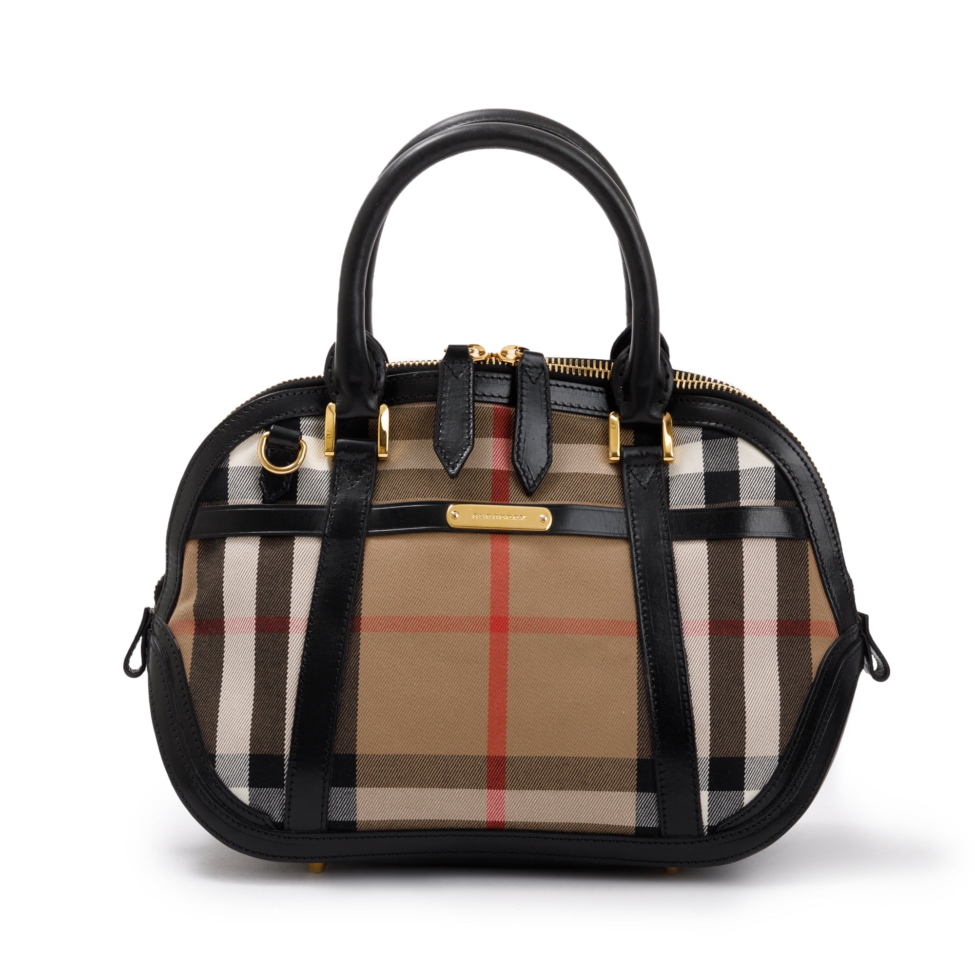 Burberry House Check Small Orchard Bowling Bag w/ Strap