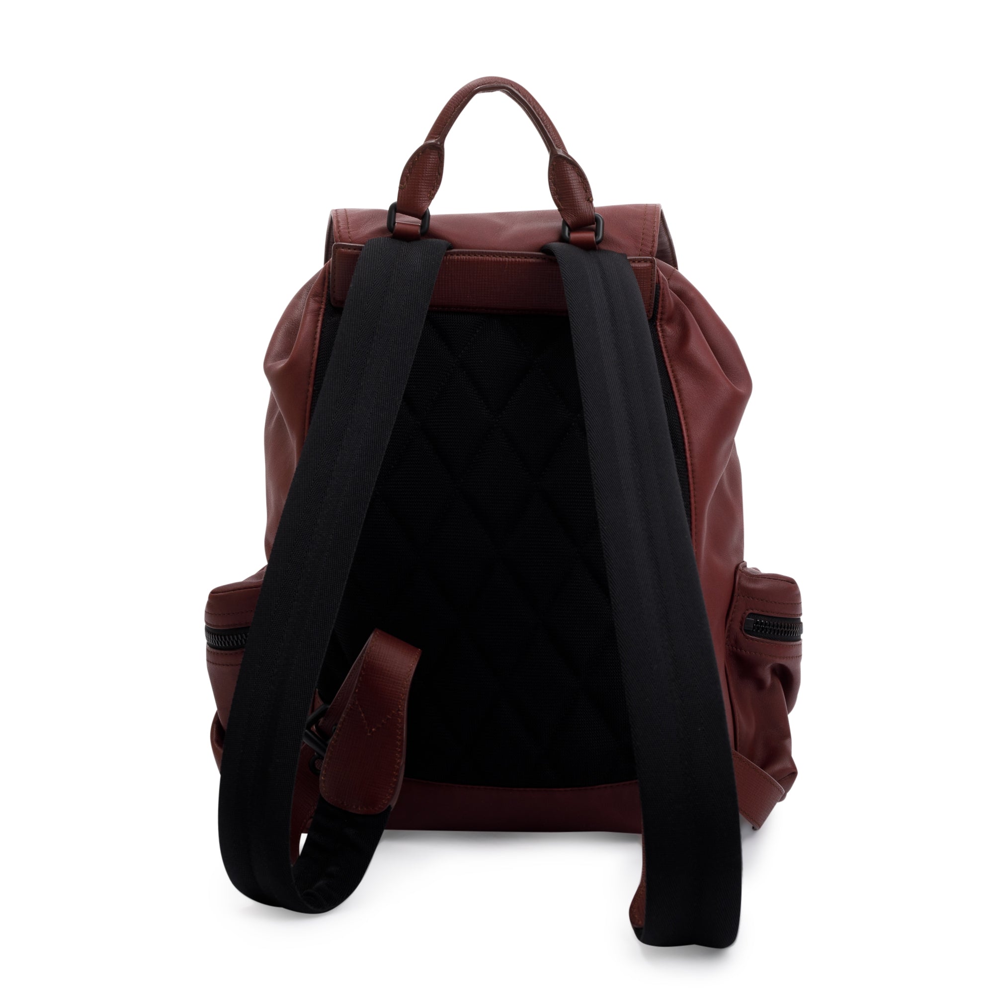 Burberry Large Burgundy Leather Rucksack Backpack