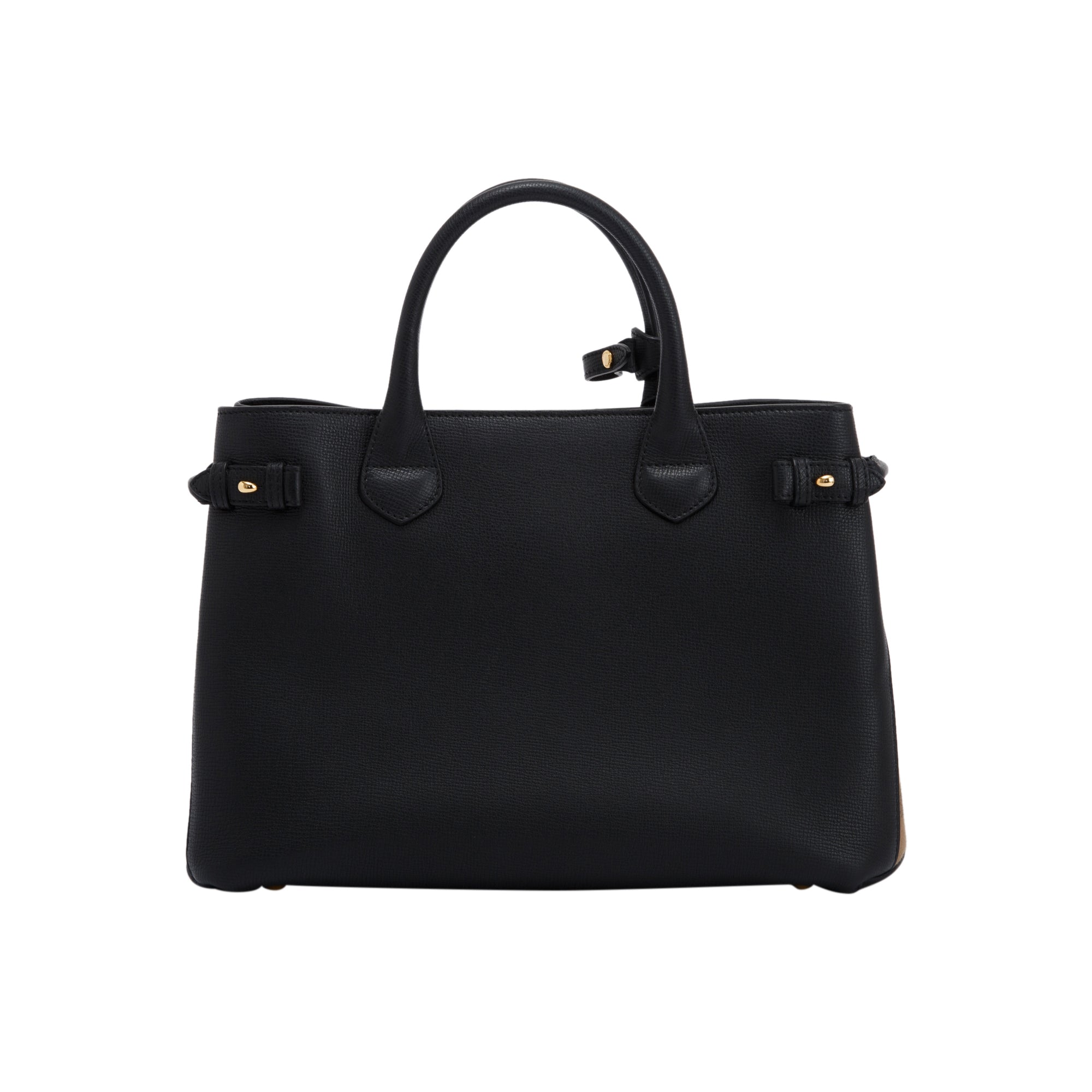 Burberry Leather & House Check Medium Banner Tote w/ Strap