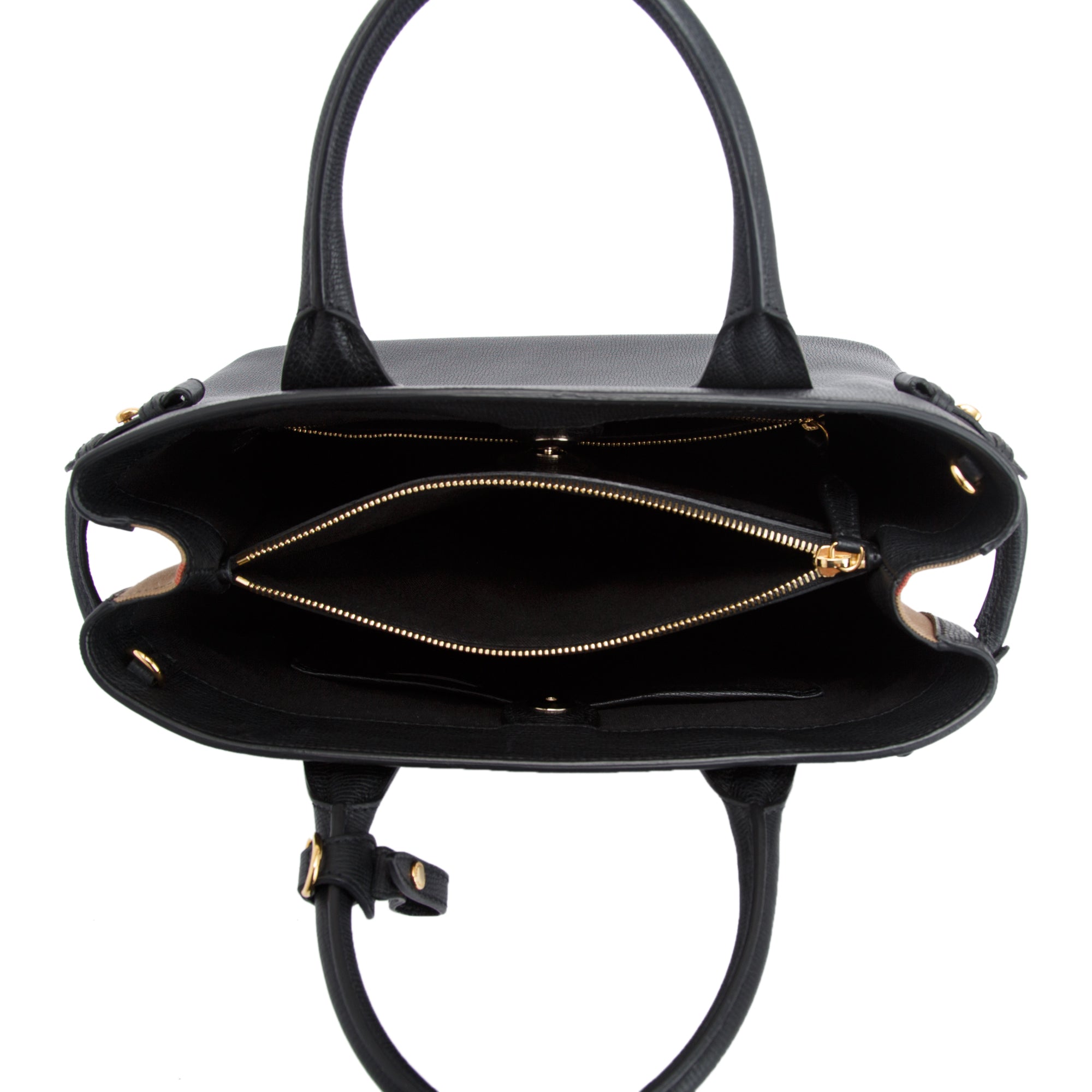 Burberry Leather & House Check Medium Banner Tote w/ Strap