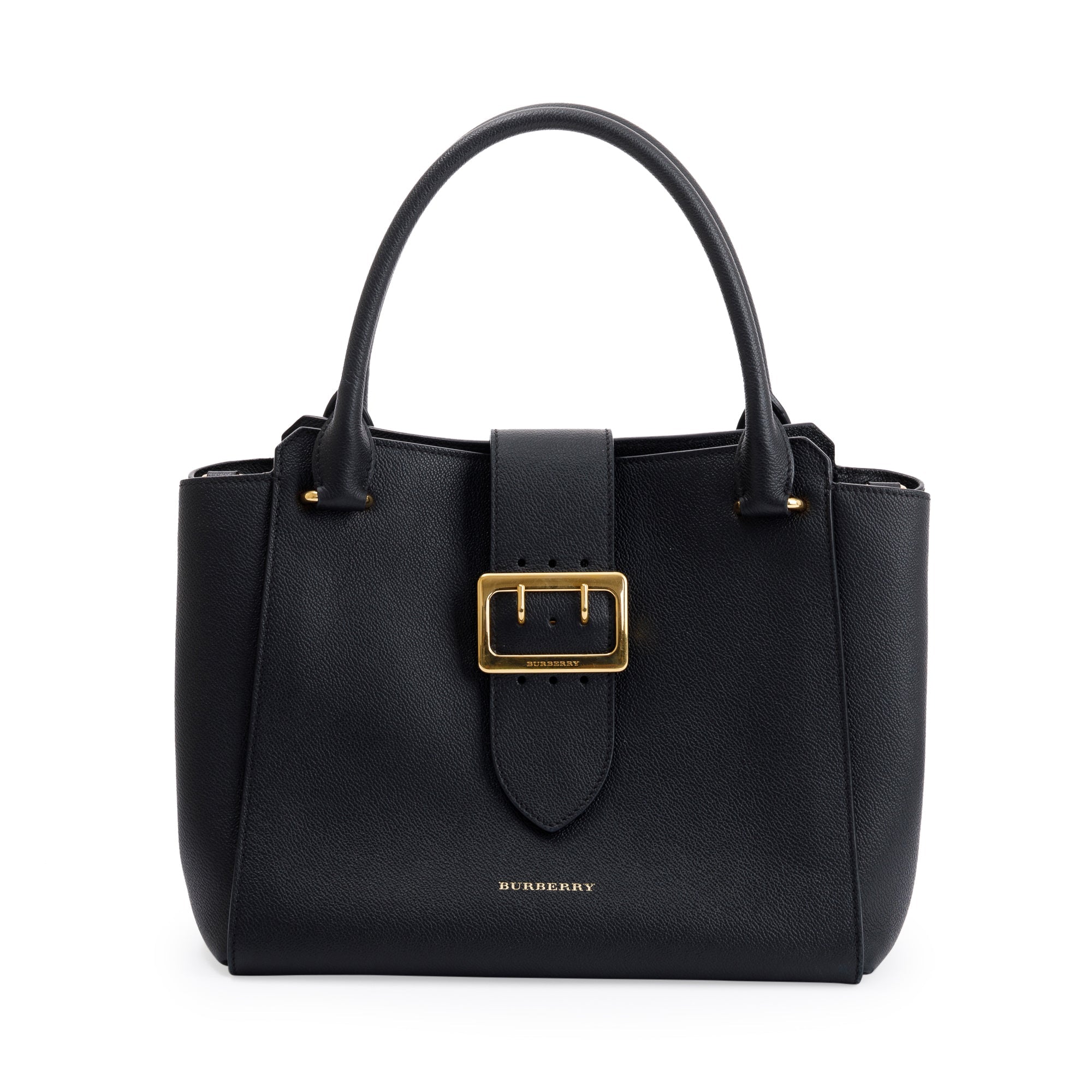 Burberry Medium Leather Buckle Tote w/ Strap – OLIVER'S