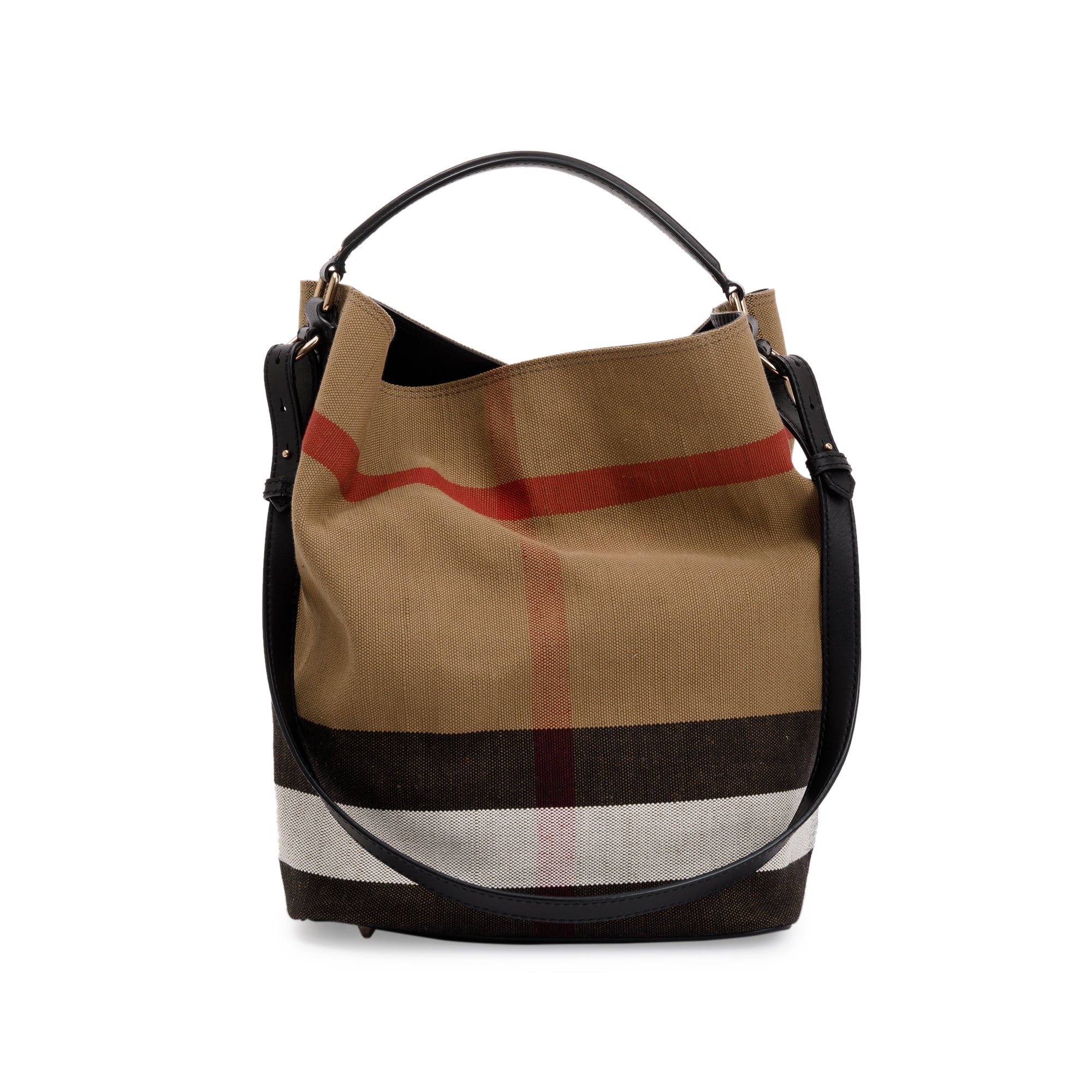 Burberry Mega Check Medium Ashby Hobo Bag w/ Strap & Pouch