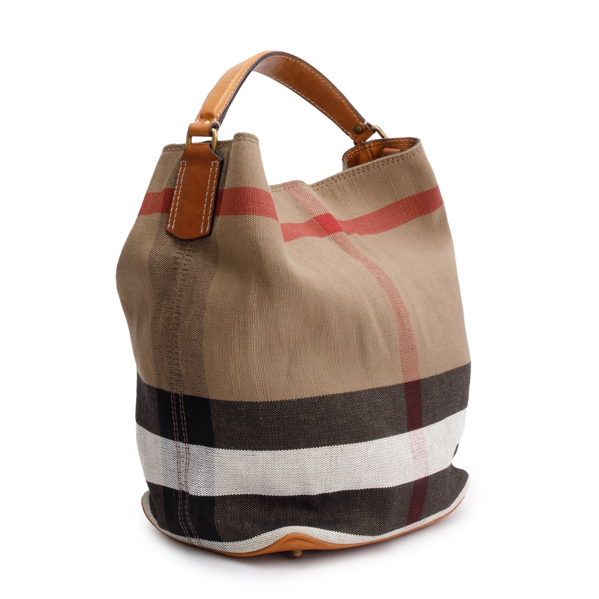 Burberry Mega Check Medium Ashby Hobo Bag w/ Strap & Pouch