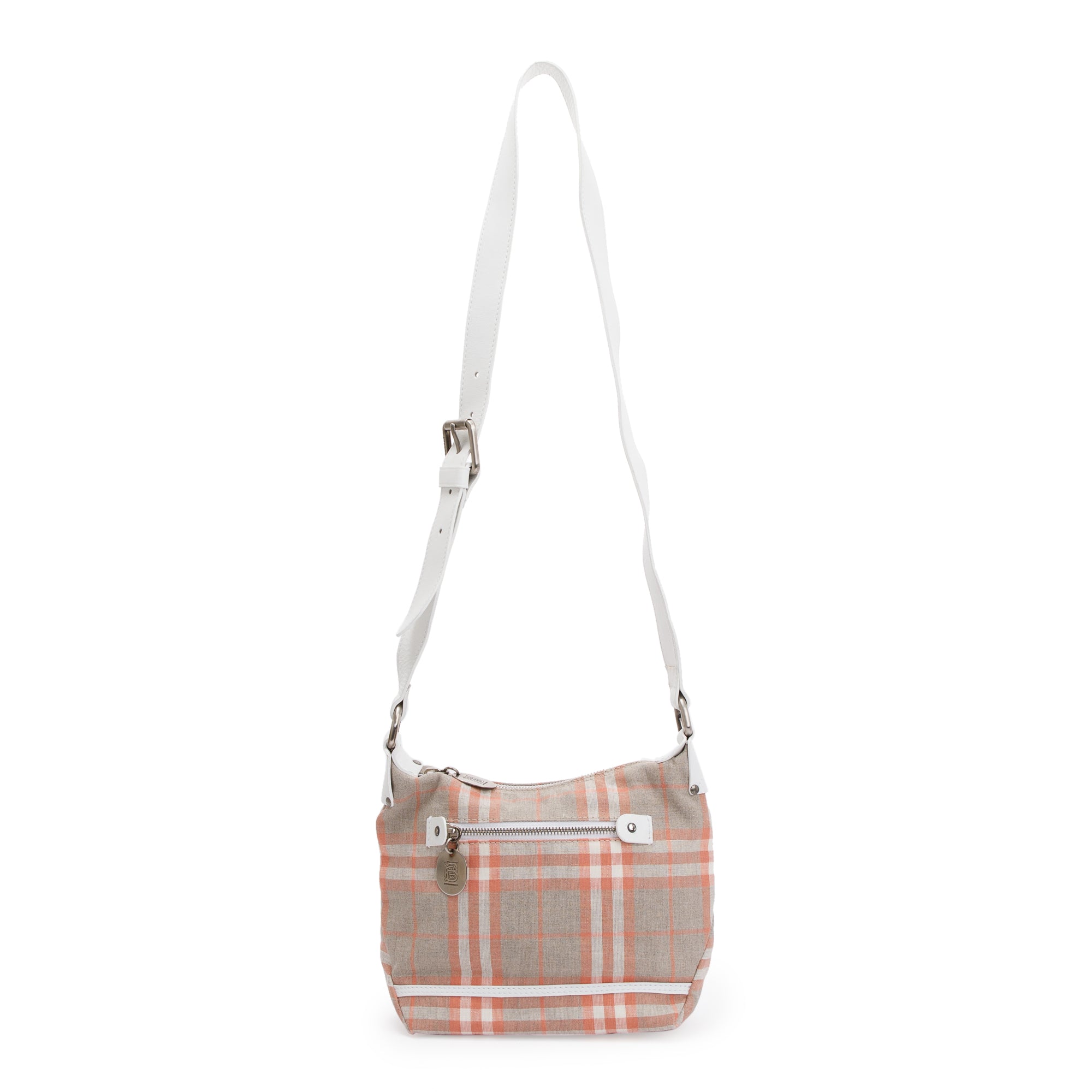 Burberry Neutral Check Canvas Small Crossbody Bag
