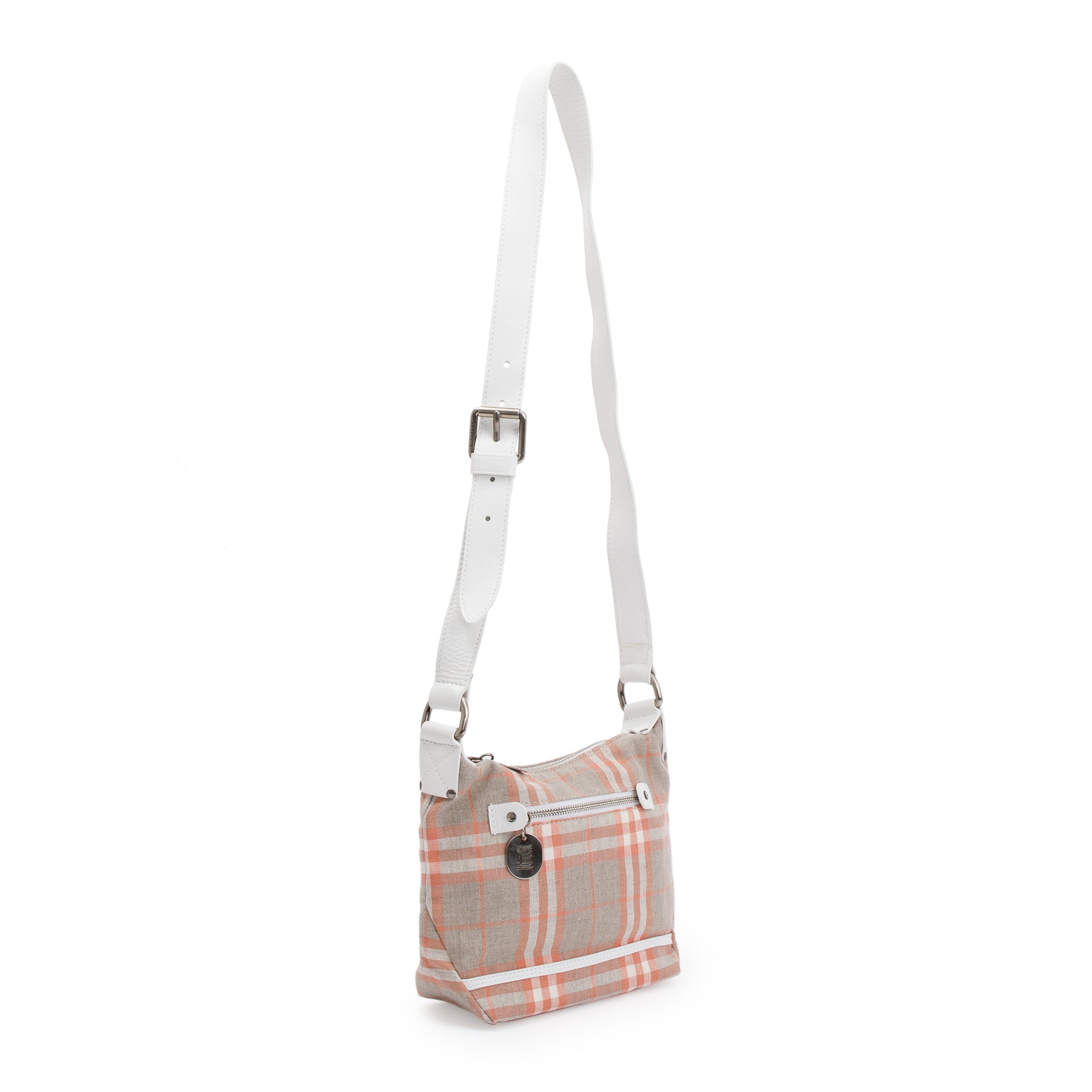 Burberry Neutral Check Canvas Small Crossbody Bag