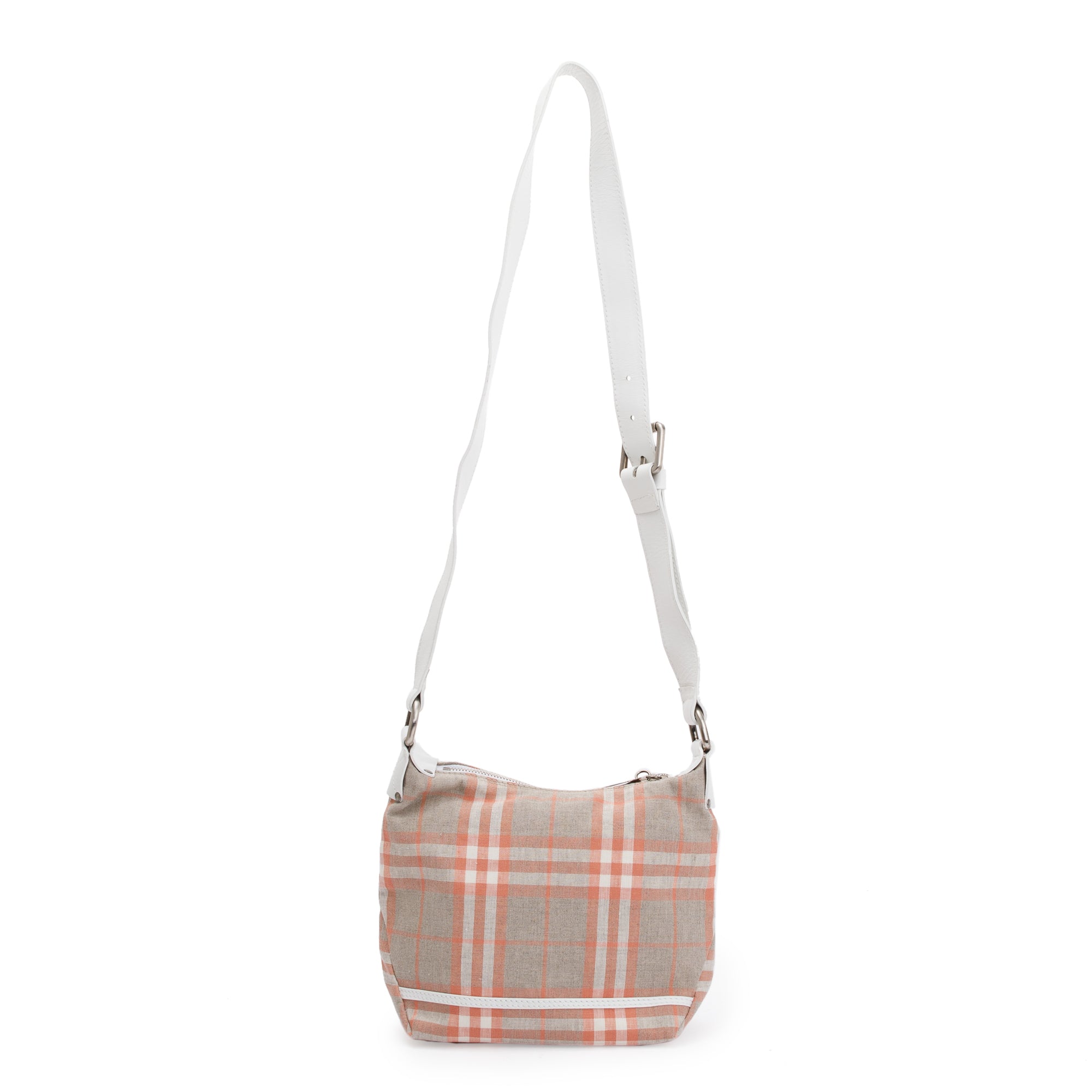 Burberry Neutral Check Canvas Small Crossbody Bag