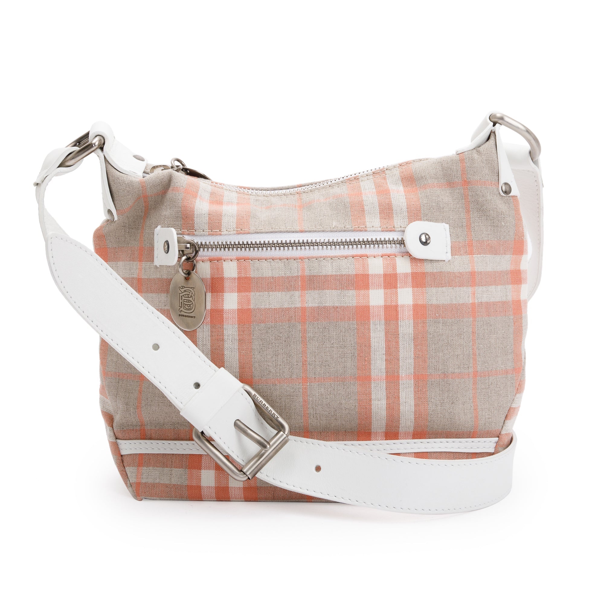Burberry Neutral Check Canvas Small Crossbody Bag