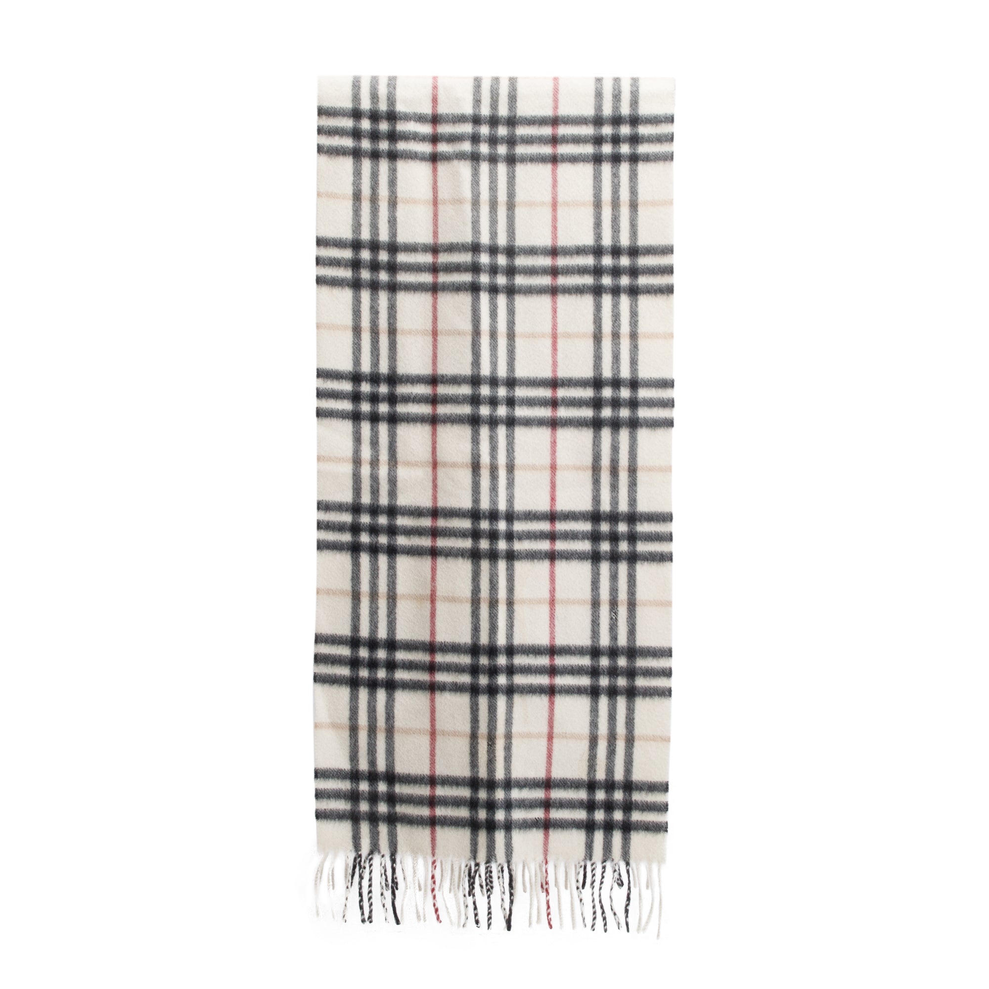 Burberry Neutral Multicolor House Check Cashmere Scarf