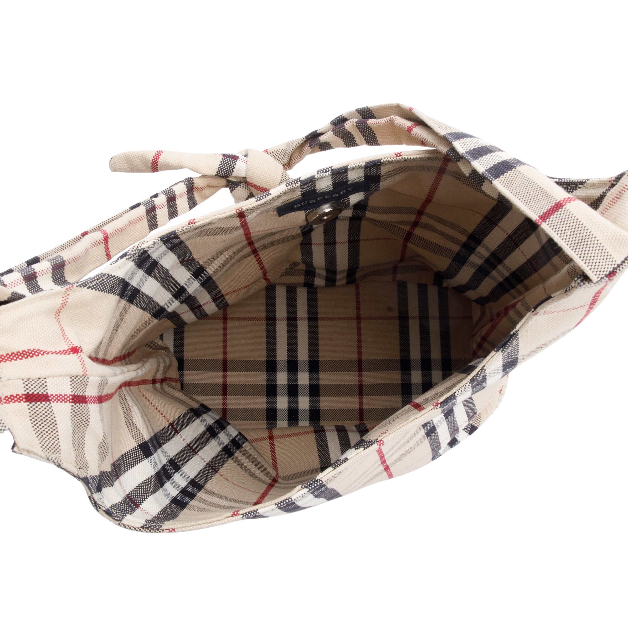 Burberry Nova Check Canvas Large Espadrille Hobo Bag