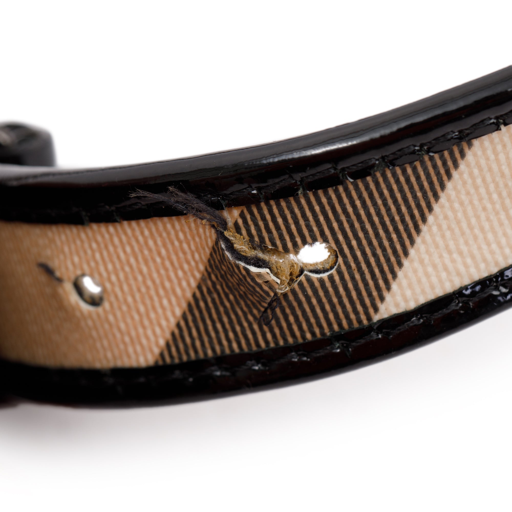 Burberry Nova Check and Leather Skinny Belt