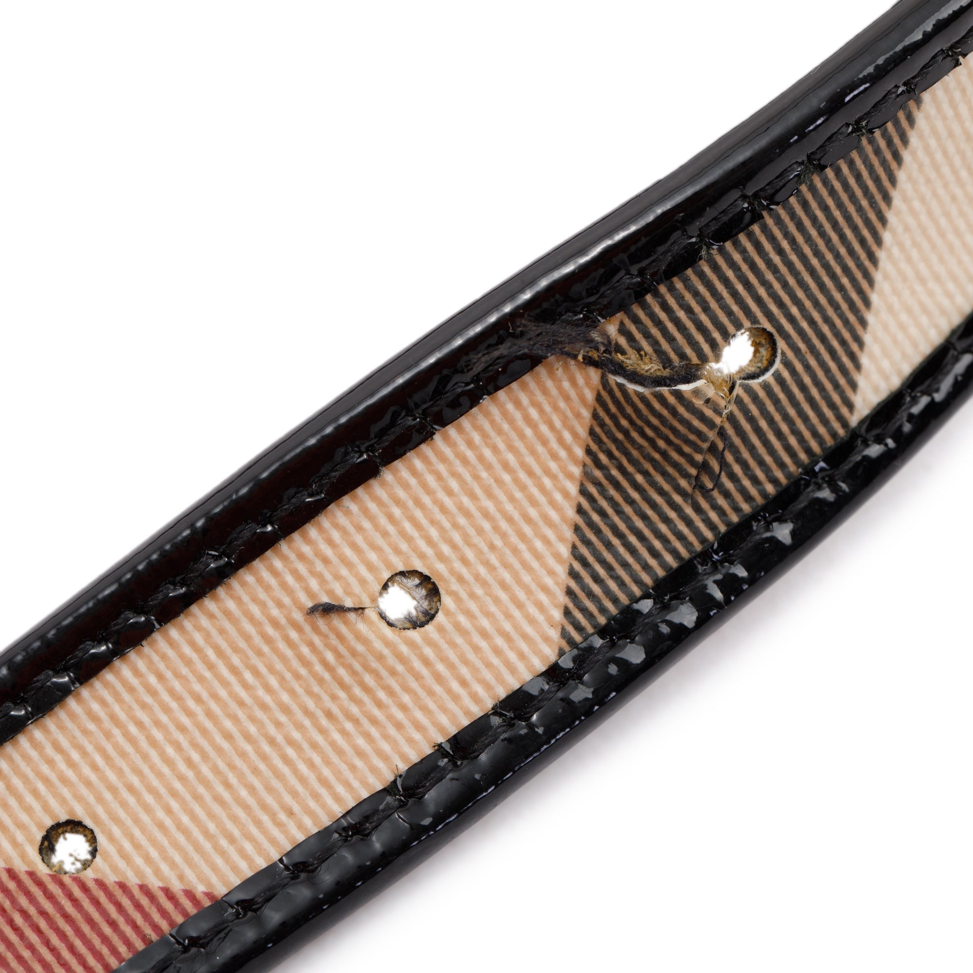 Burberry Nova Check and Leather Skinny Belt