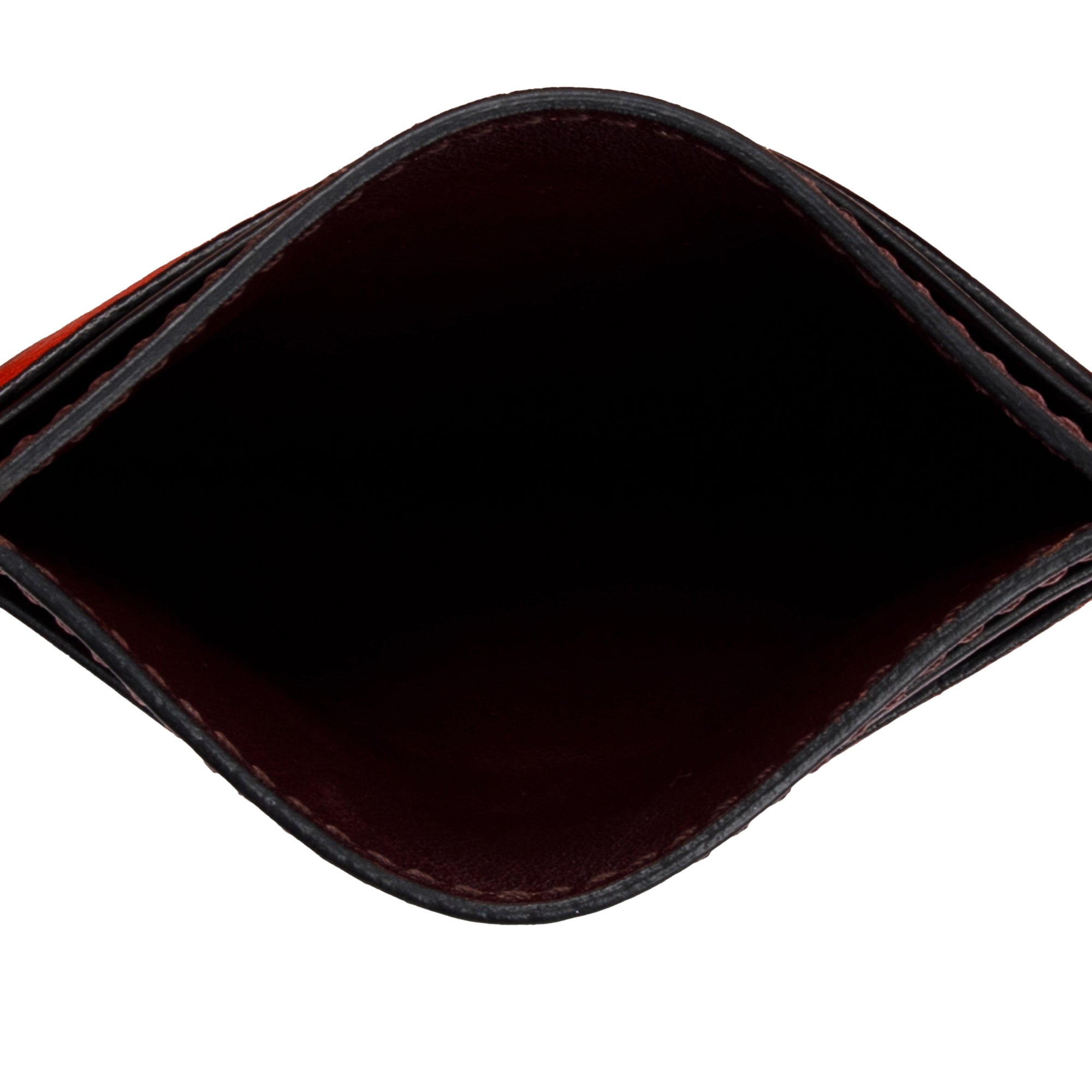 Burberry Orange/Burgundy Leather Card Holder