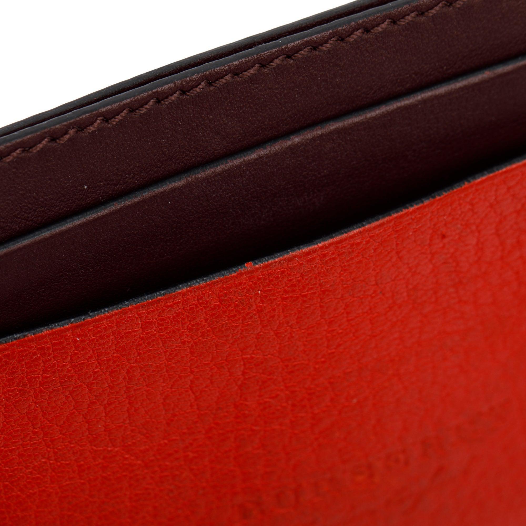 Burberry Orange/Burgundy Leather Card Holder