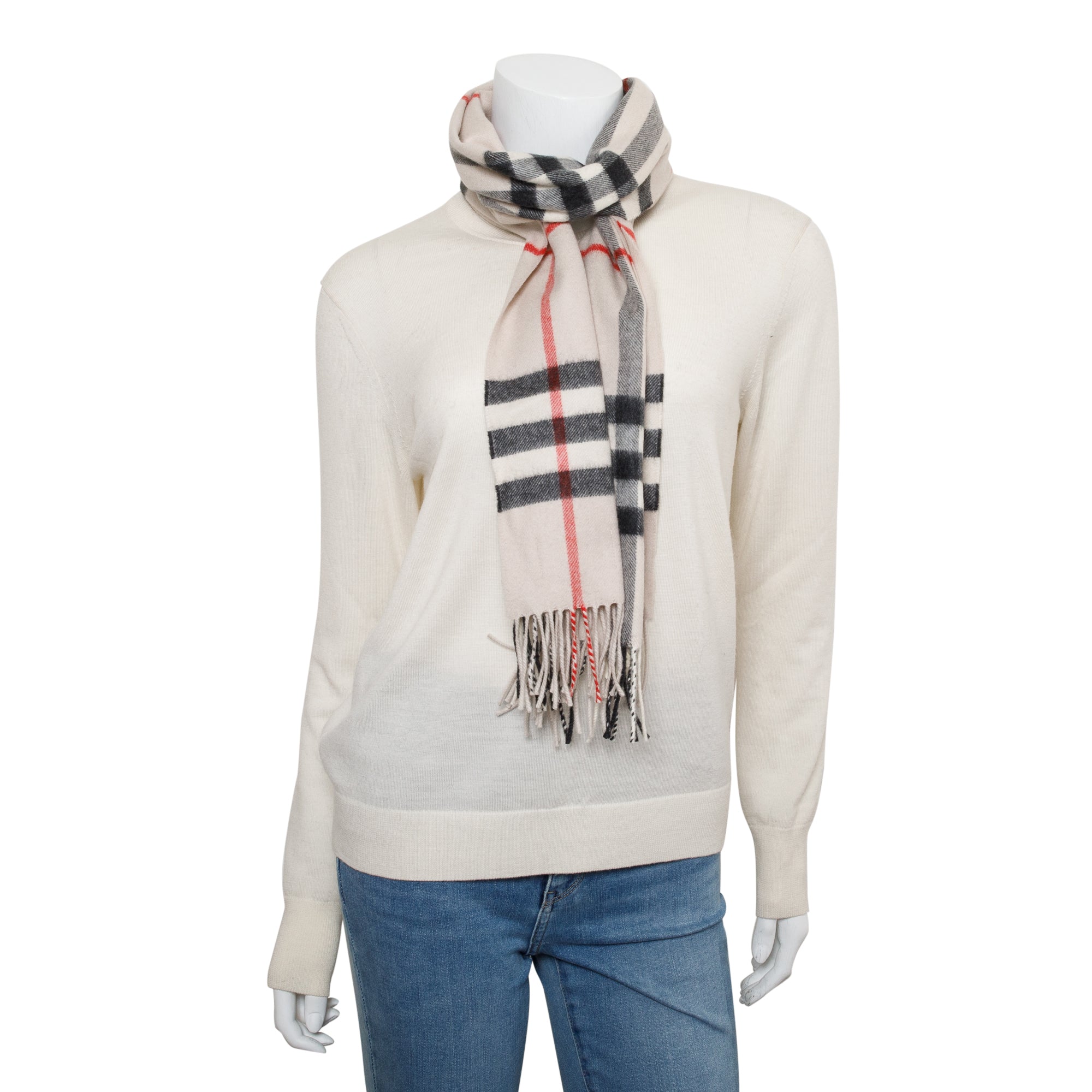 Burberry Pink Multicolor Horseferry House Check Cashmere Scarf w/ Box